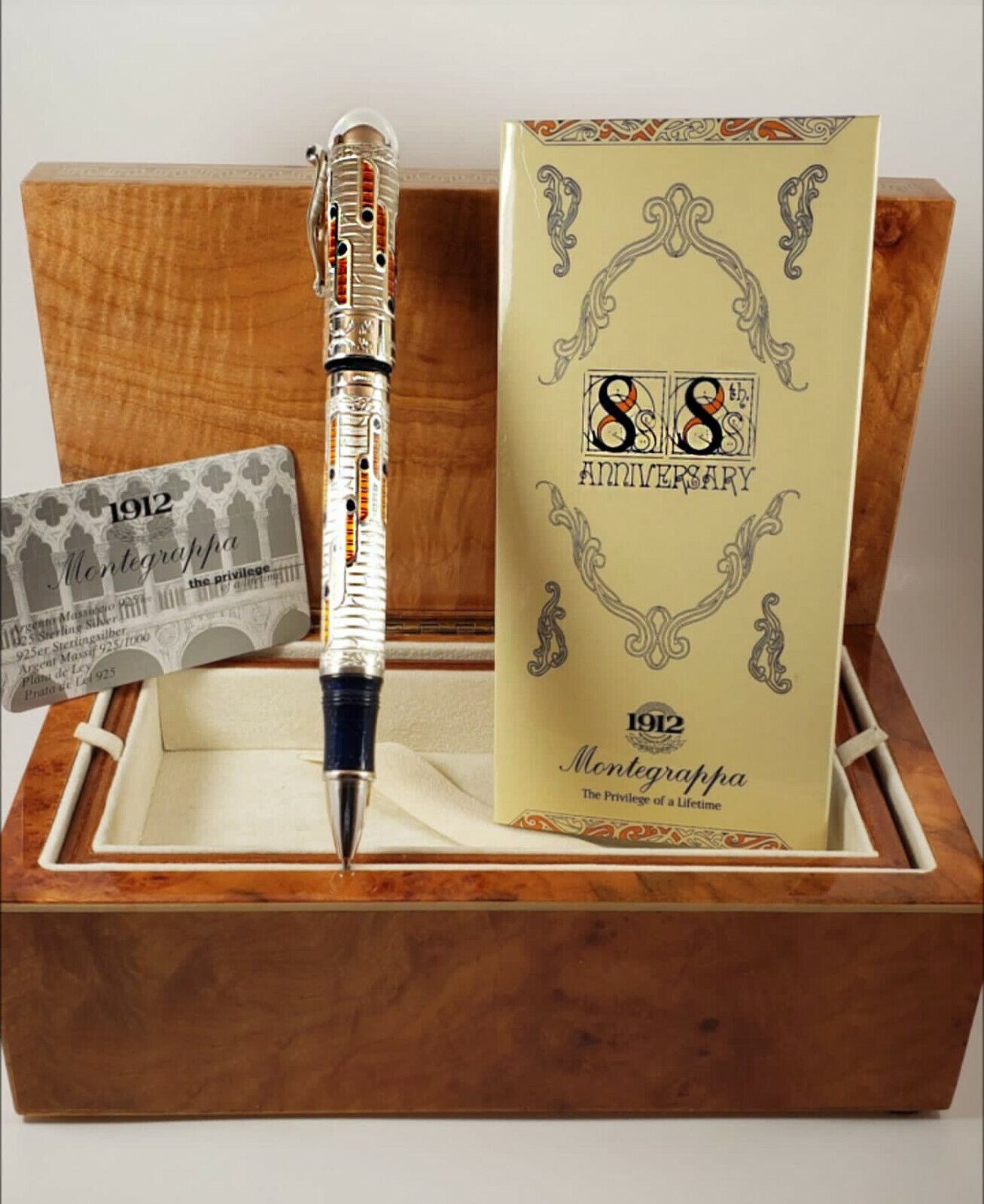 MONTEGRAPPA 88TH LIMITED EDITION ROLLERBALL PEN + BOX & PAPERS