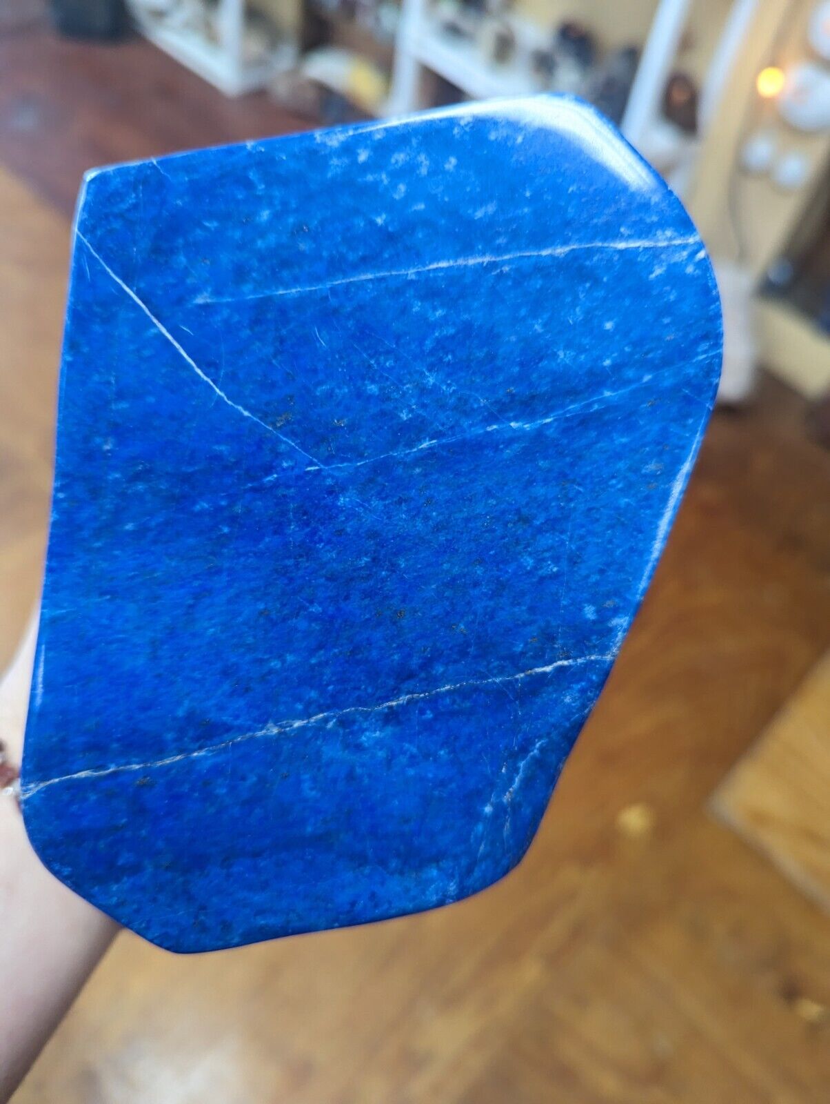 Huge 6.75lb Fully Polished Lapis Lazuli Freeform Crystal Slab Big Large