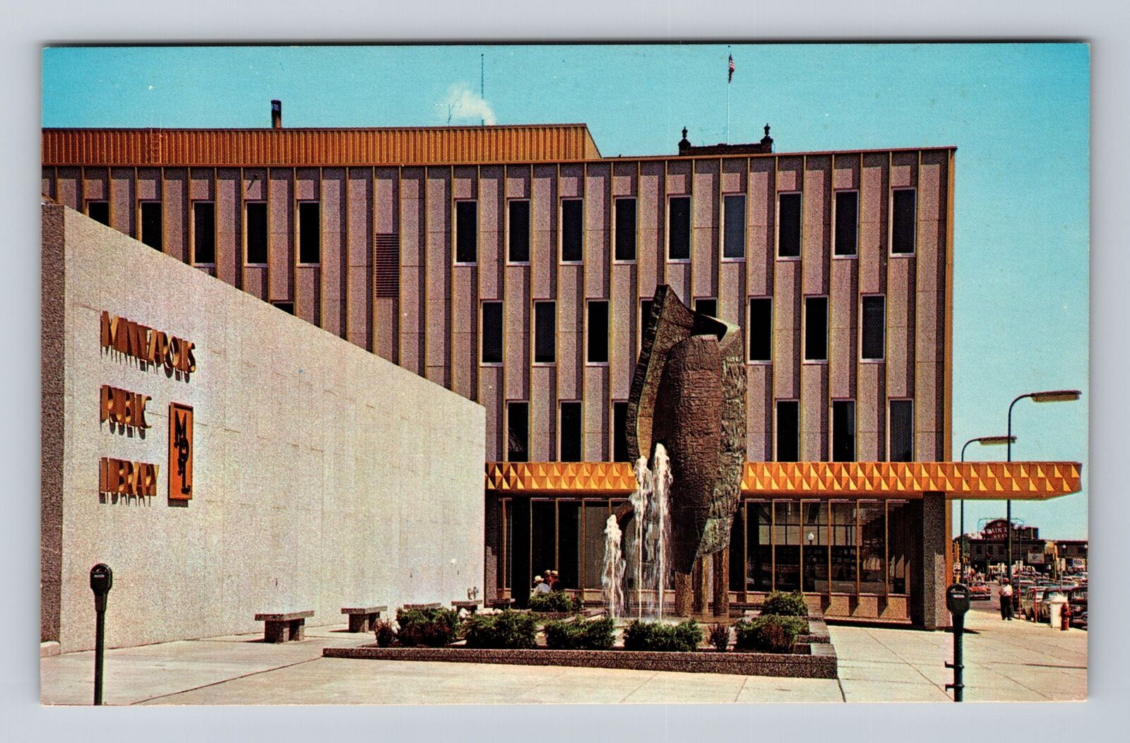 Minneapolis MN-Minnesota, Hennepin County Public Library Hdqt. Vintage Postcard