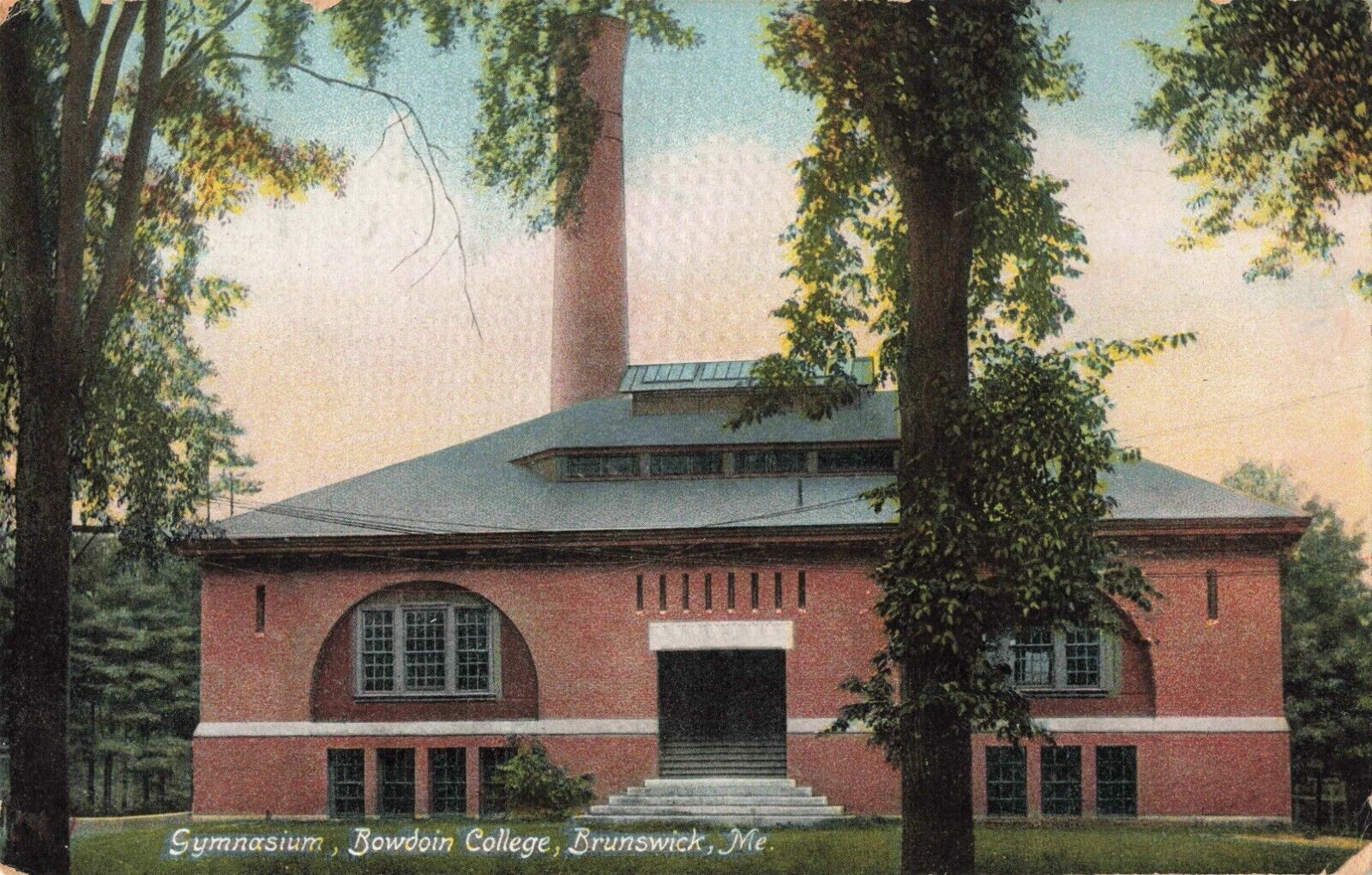 Gymnasium, Bowdoin College, Brunswick, Maine ME - 1911 Vintage Postcard