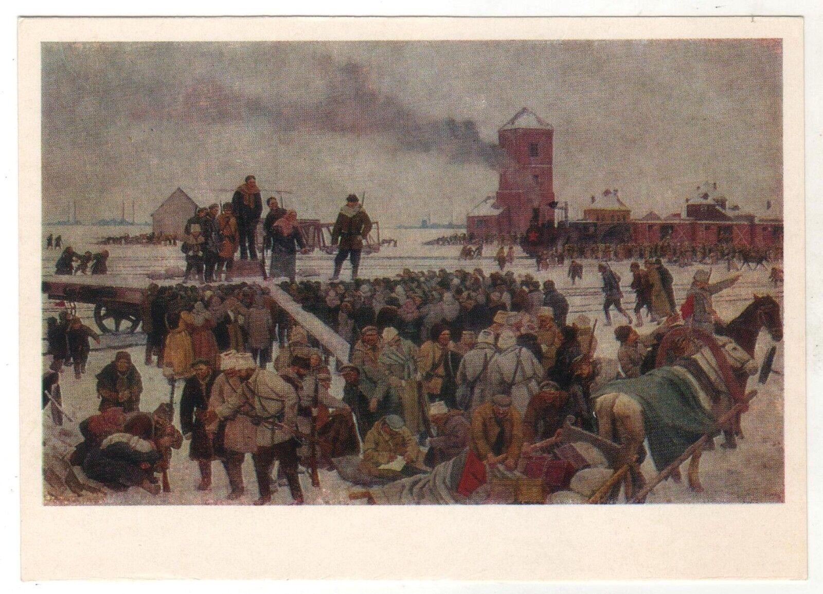1977 Seeing off the working detachment to the front ART OLD Russian Postcard