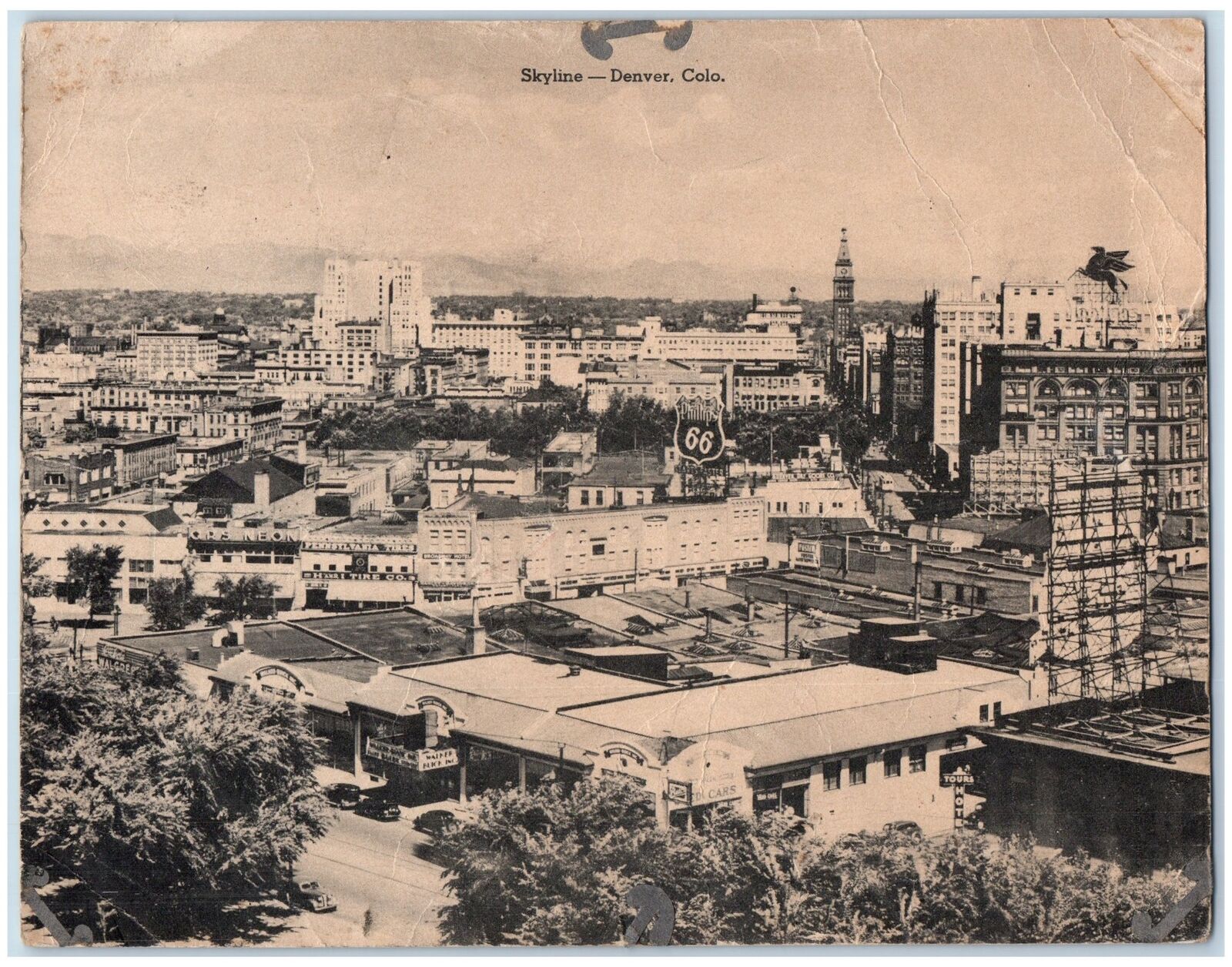 Denver Colorado Postcard Oversized Skyline Bird's Eye View Of  Residence c1910's