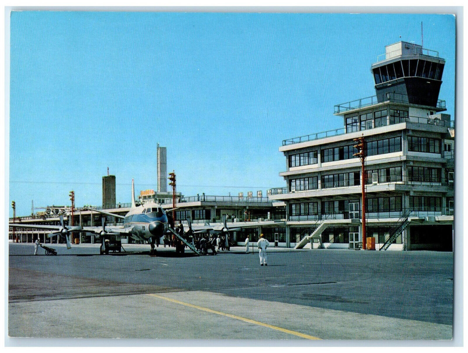 c1950's Airplane Scene at Nagoya International Air Port Japan Postcard