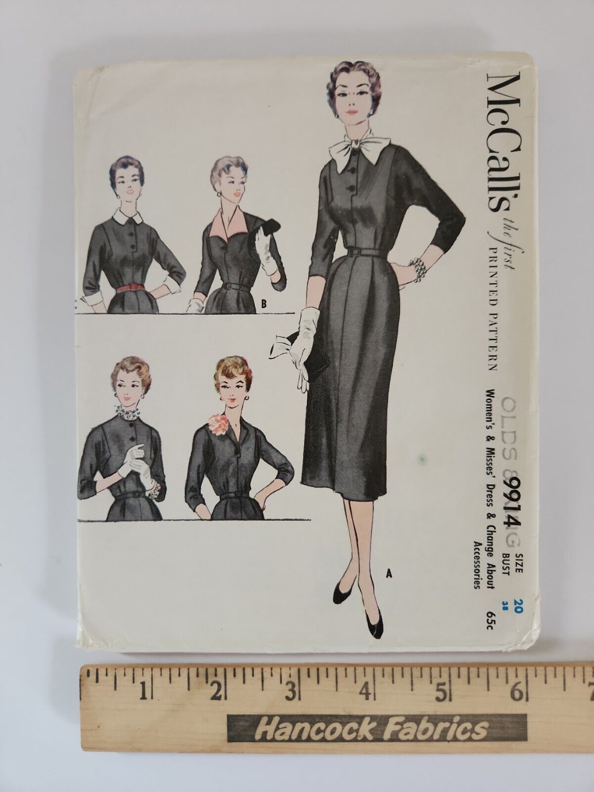 Vintage 1950\'s McCall\'s 9914 Women\'s Bust 38 Dress & Accessories Pattern UC FF