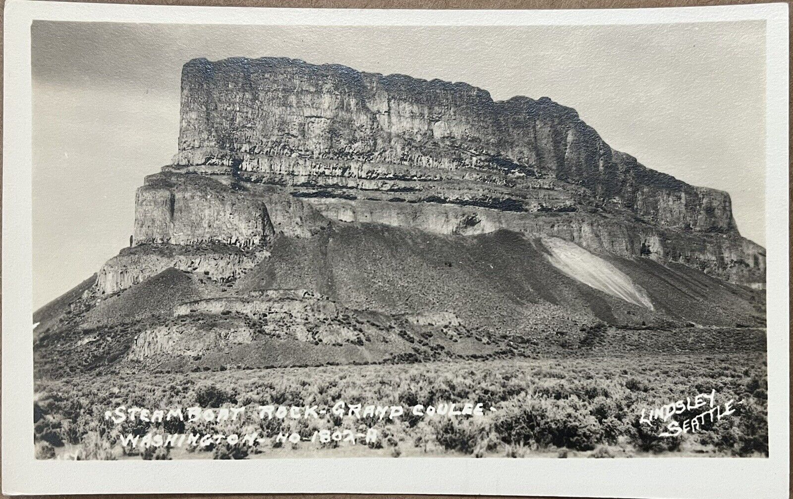 RPPC Grand Coulee Washington Steamboat Rock Vintage Real Photo Postcard c1930