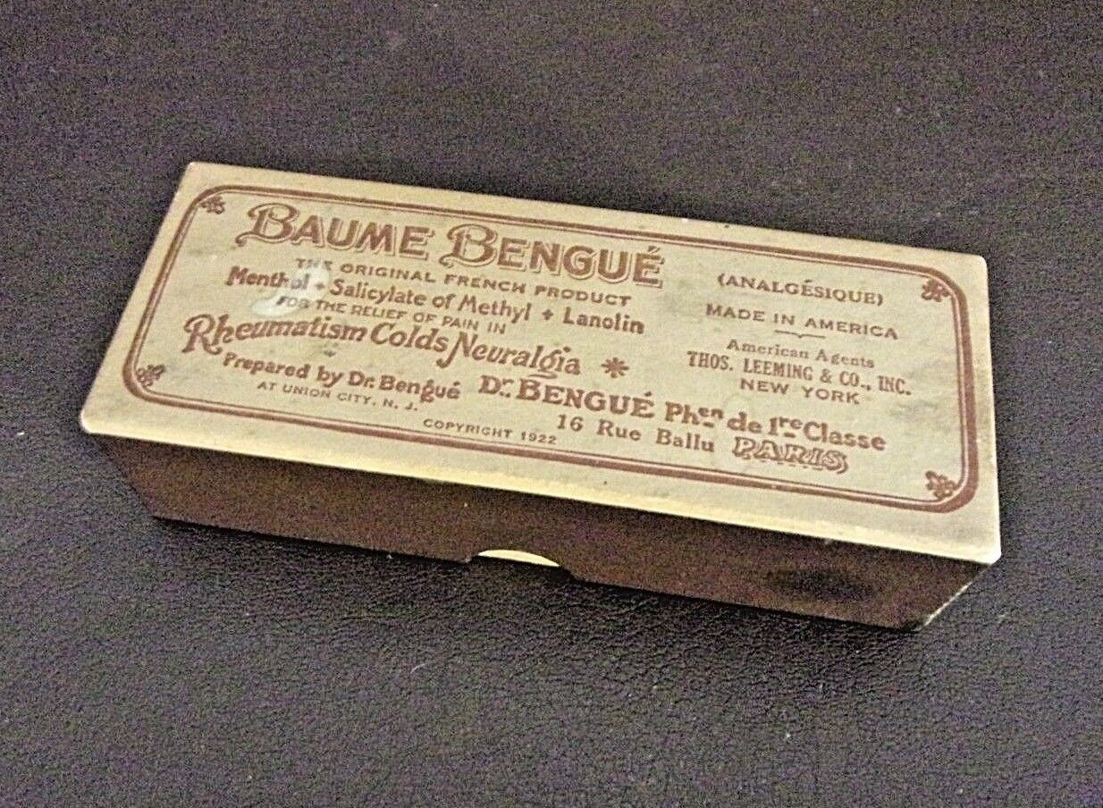 Vintage Baume Bengue Ointment Tube Original Box & Instructions 