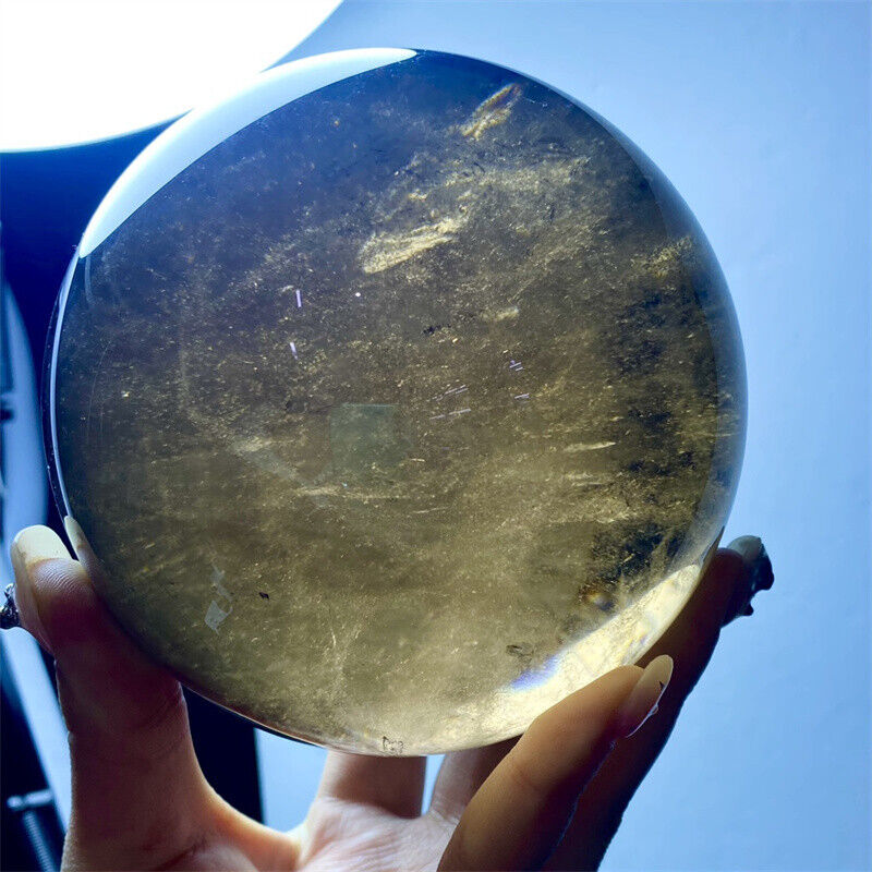 3.49LB AAA+ Natural Smokey Quartz Sphere Crystal Ball Healing Gem 105mm