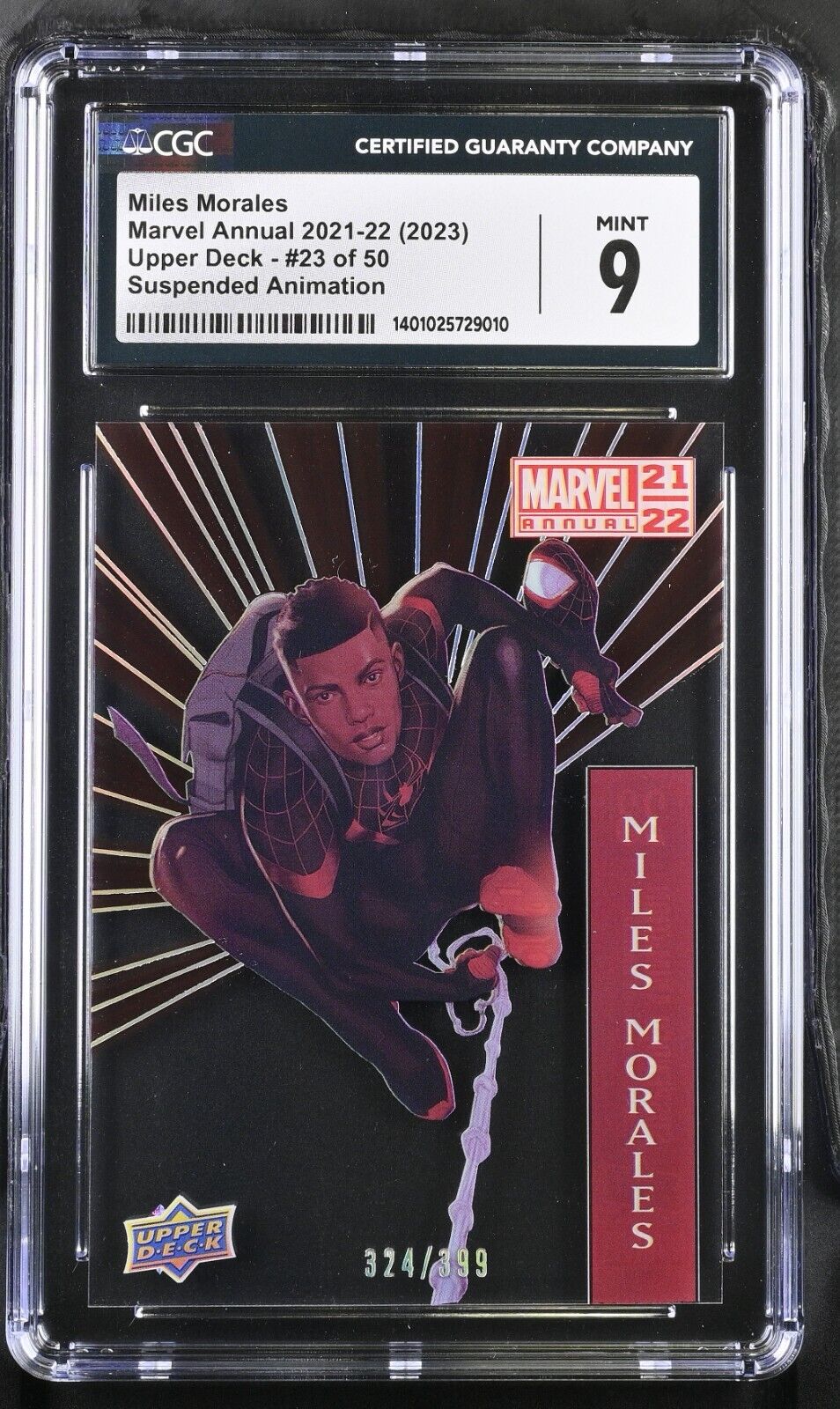 2021-22 Marvel Annual Miles Morales Suspended Animation /399 CGC 9