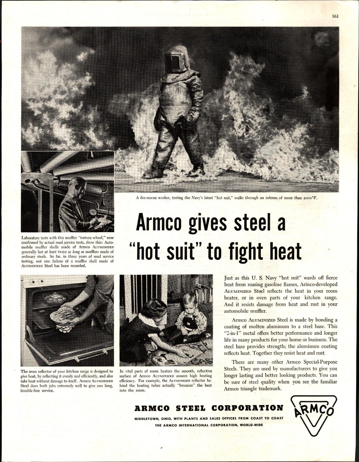 Vintage 1952 Armco Steel Corporation Hot suit ad e3