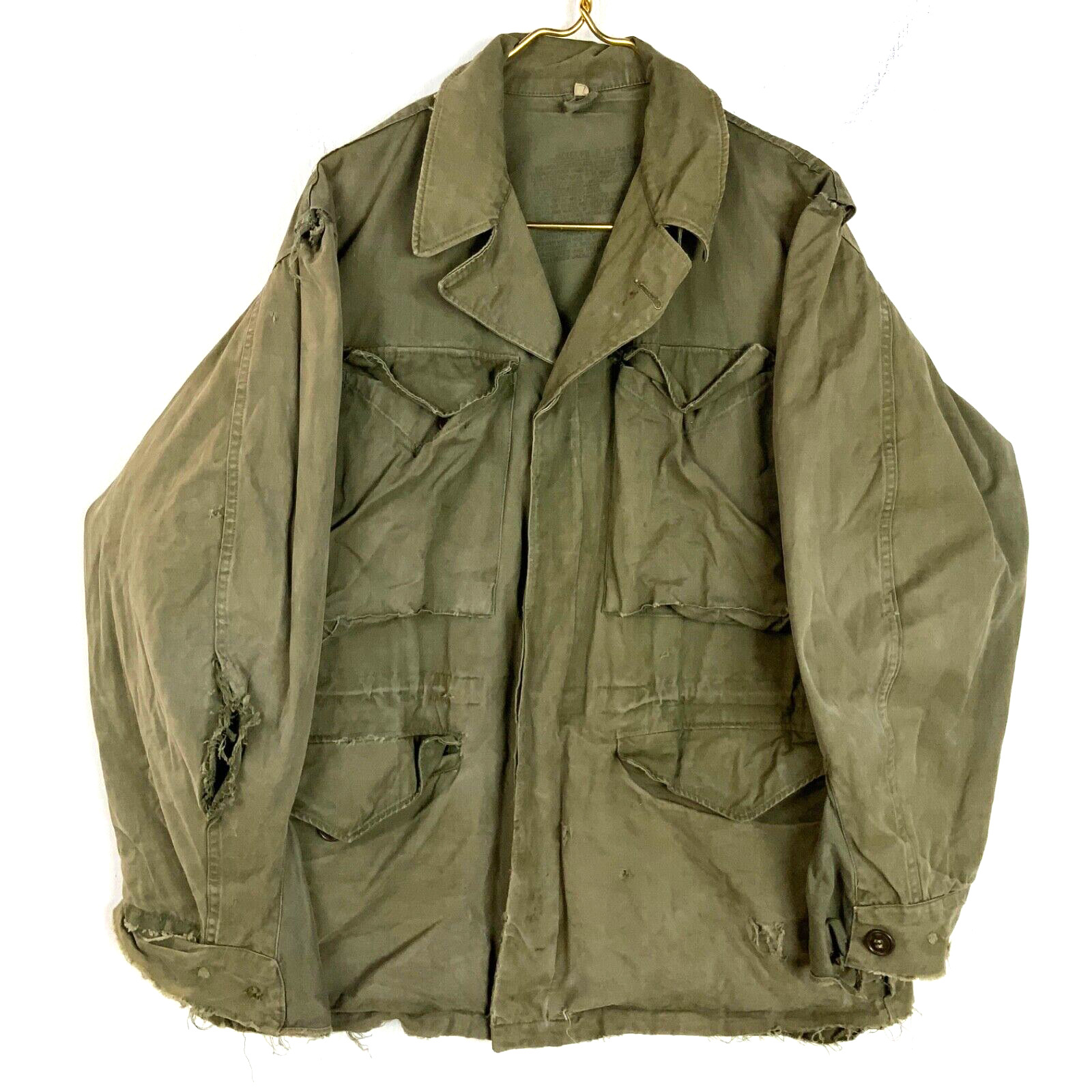 Vintage Military M-1943 Field Jacket Medium Button Up Distressed