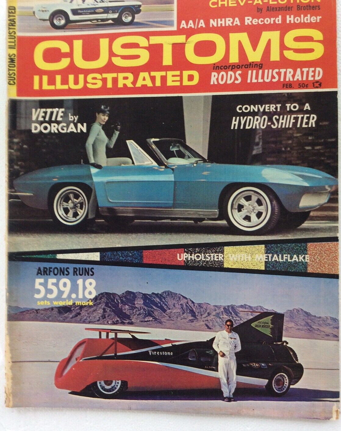 CUSTOMS ILLUSTRATED Magazine February 65 Hot Rod 427 Mustang Vette