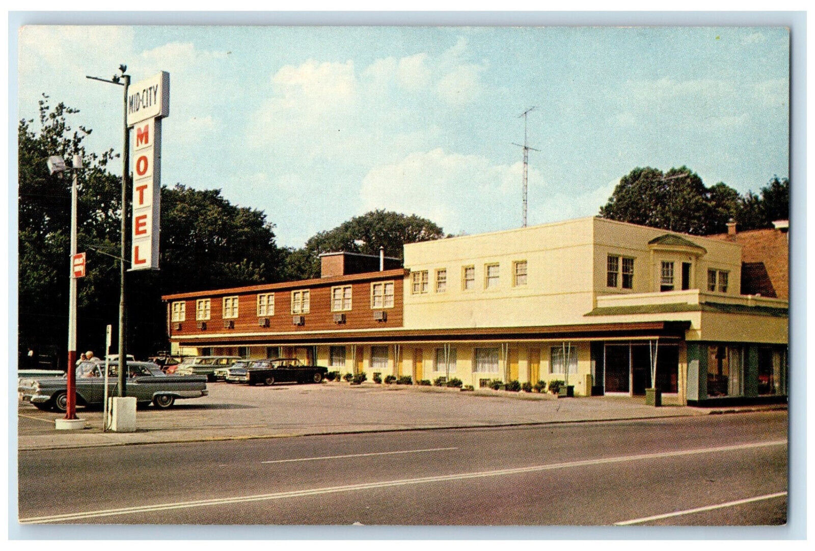 c1950's Acker's Mid City Motel & Restaurant Wheeling West Virginia WV Postcard