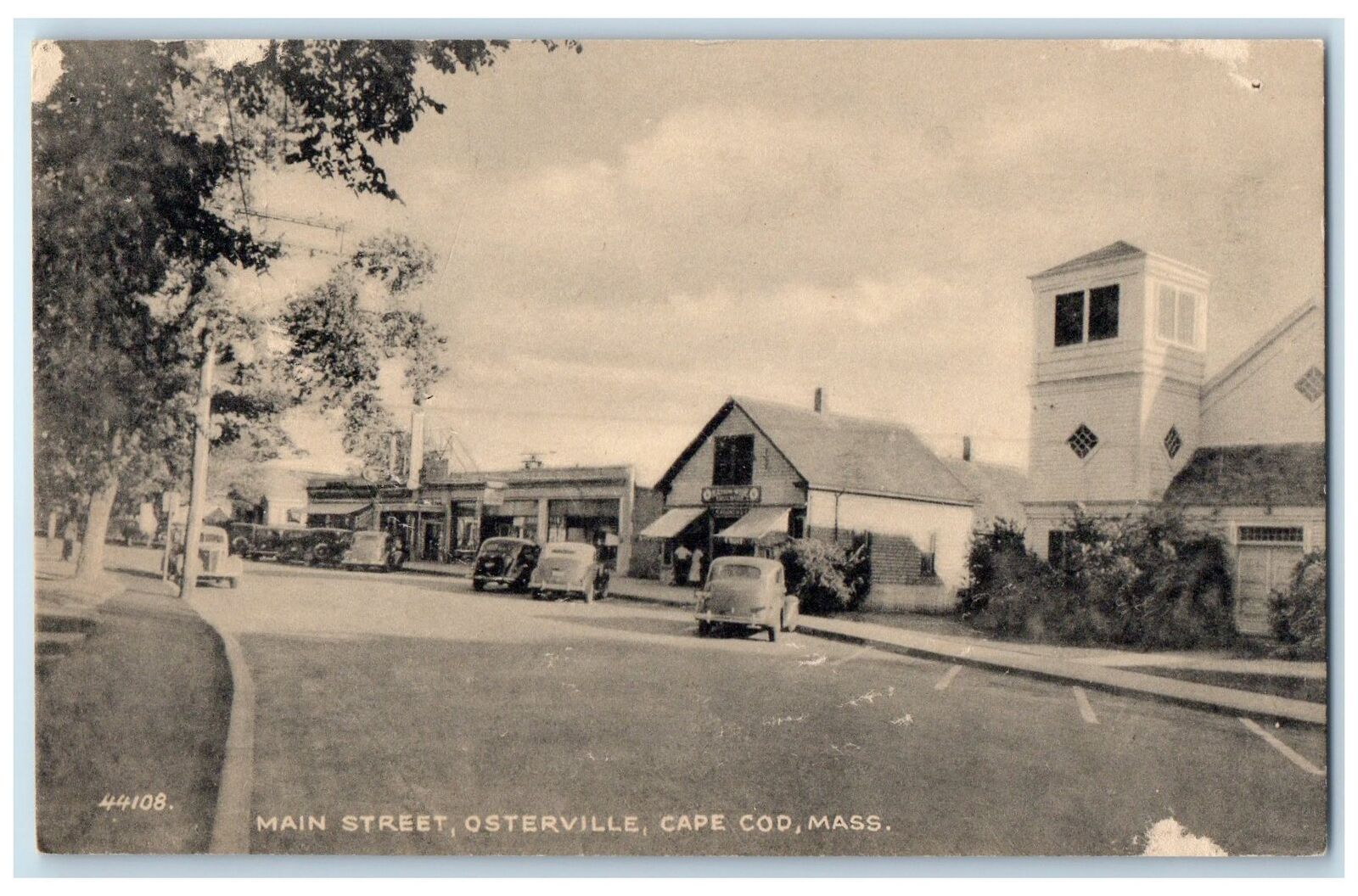 c1940\'s Main Street Cars Osterville Cape Cod Massachusetts MA Unposted Postcard