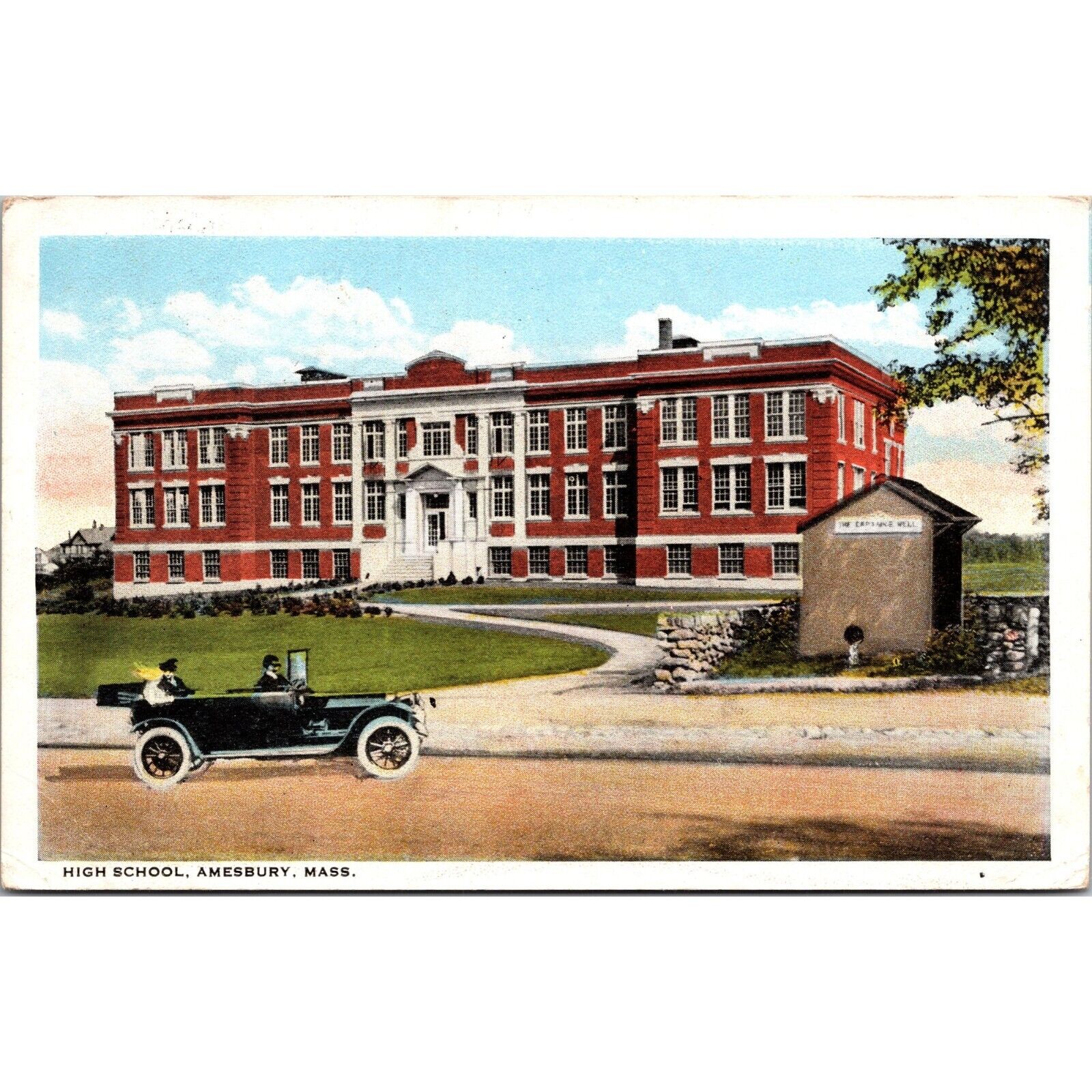 Vintage 1910 Amesbury High School Postcard Unused Salisbury MA U.S.