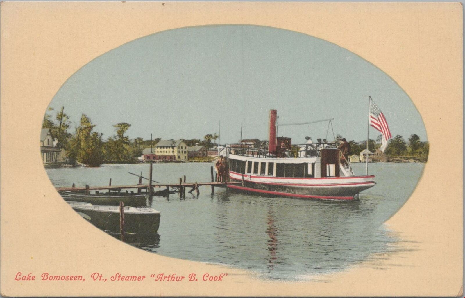 Postcard Lake Bomoseen VT Ship Steamer Arthur B Cook 
