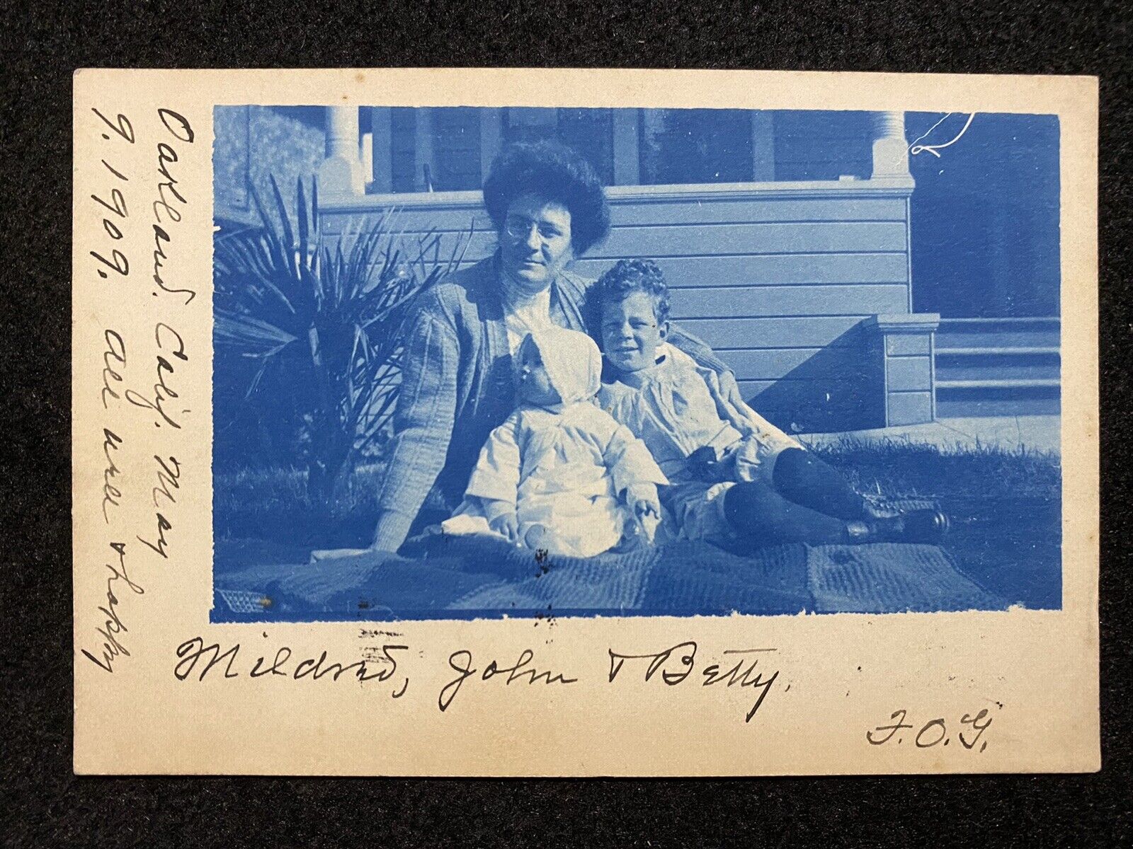 Oakland California CA 1909 Cyanotype Antique RPPC Real Photo Postcard