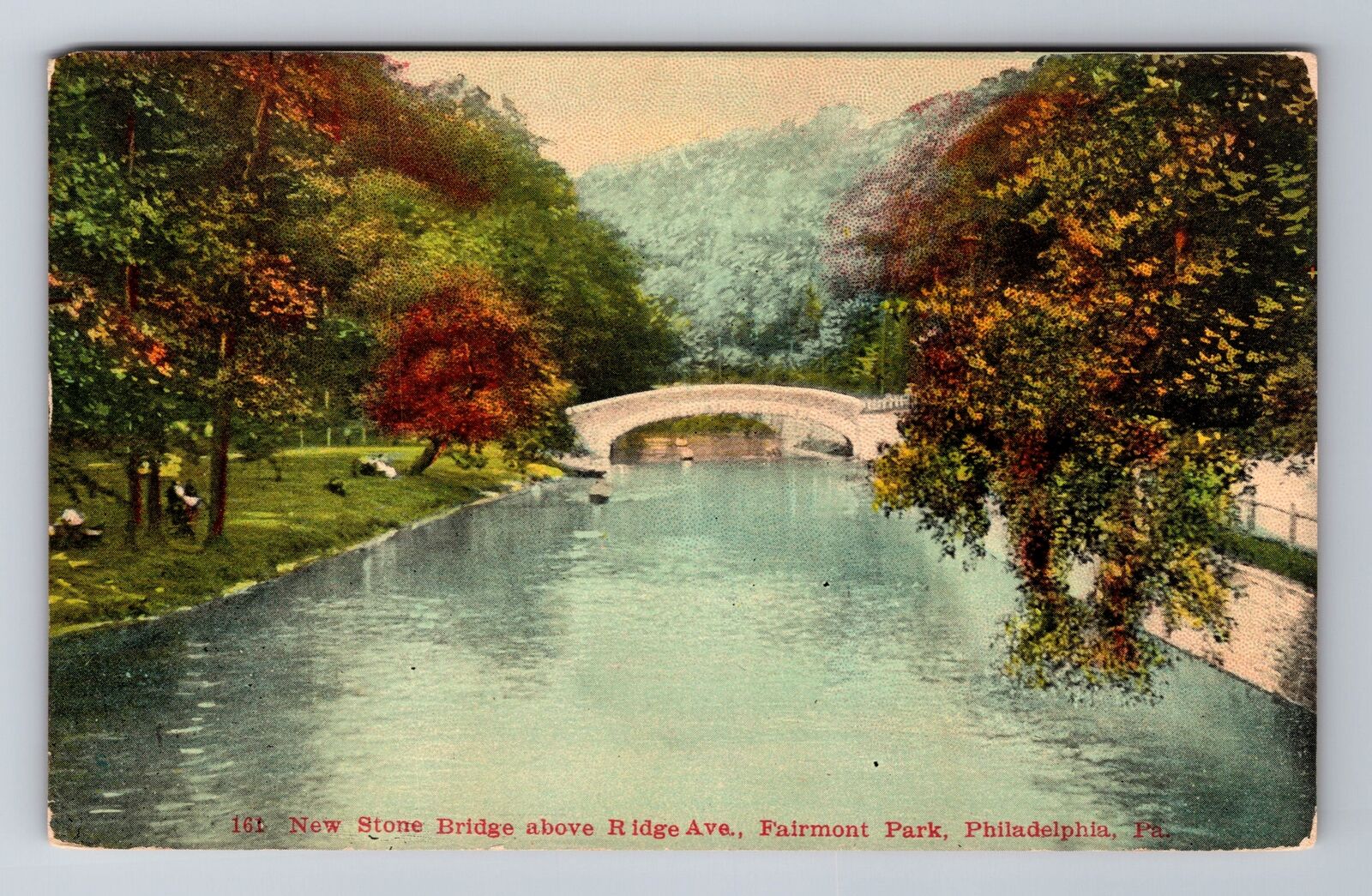 Philadelphia PA-Pennsylvania, New Stone Bridge, Antique, Vintage Postcard
