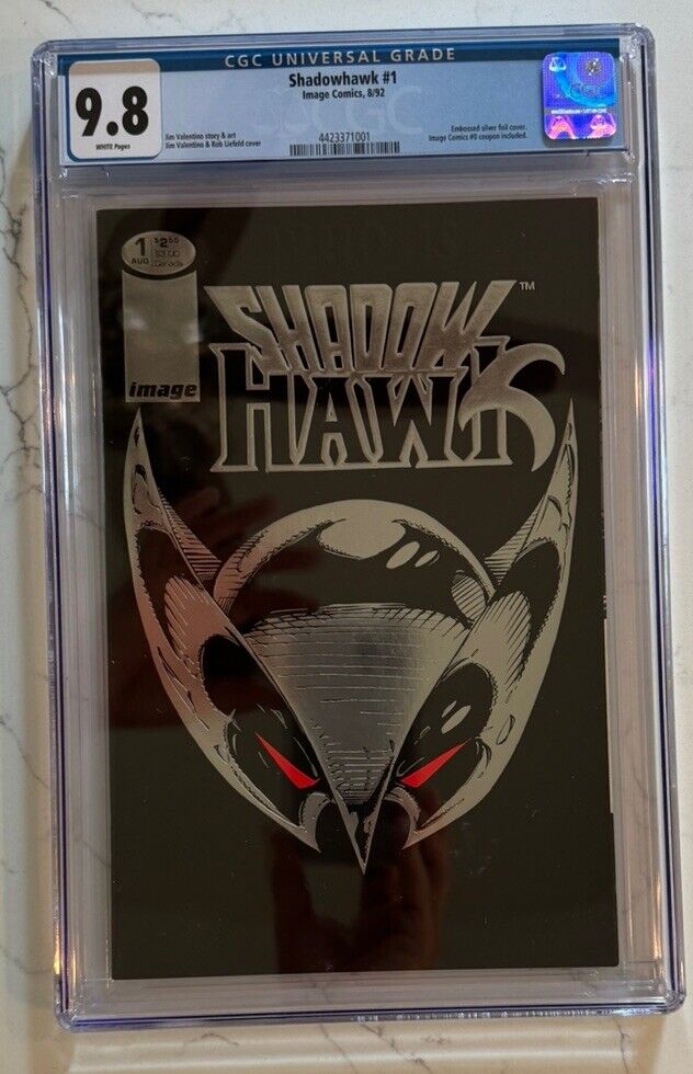 Shadowhawk #1 CGC 9.8 (Image 92) Valentino & Liefeld embossed Silver foil cover