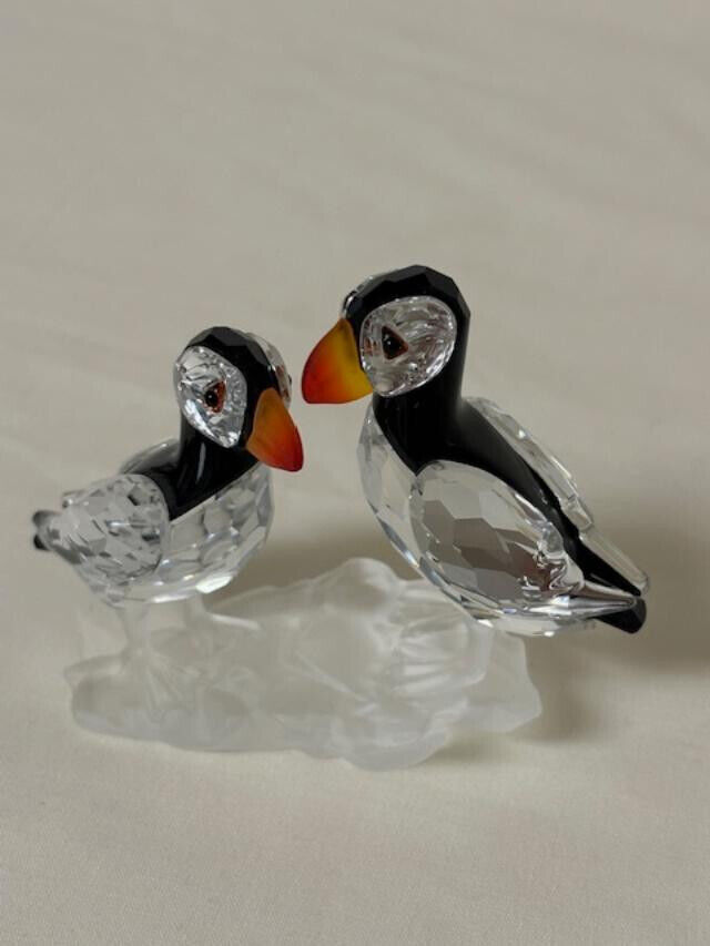 Swarovski Crystal Puffins Love Collection Box and COA