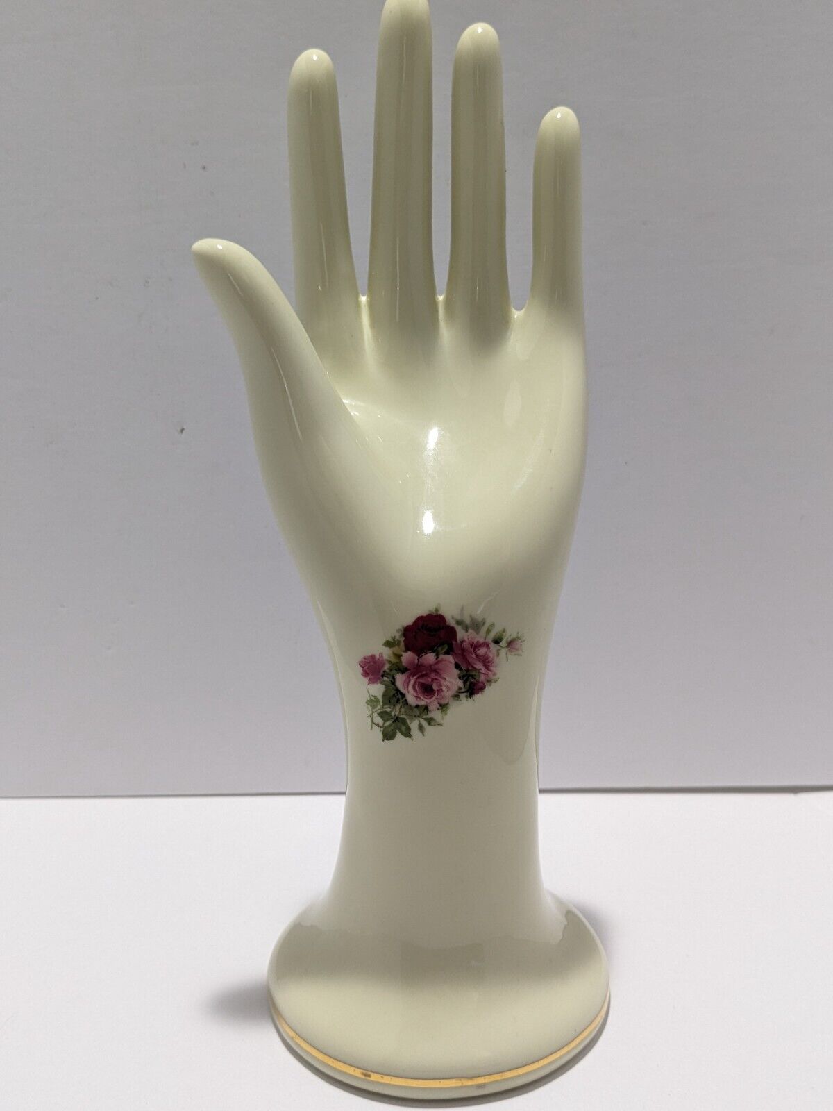 Formalities by Baum Bros Porcelain Hand with Roses and Gold Trim