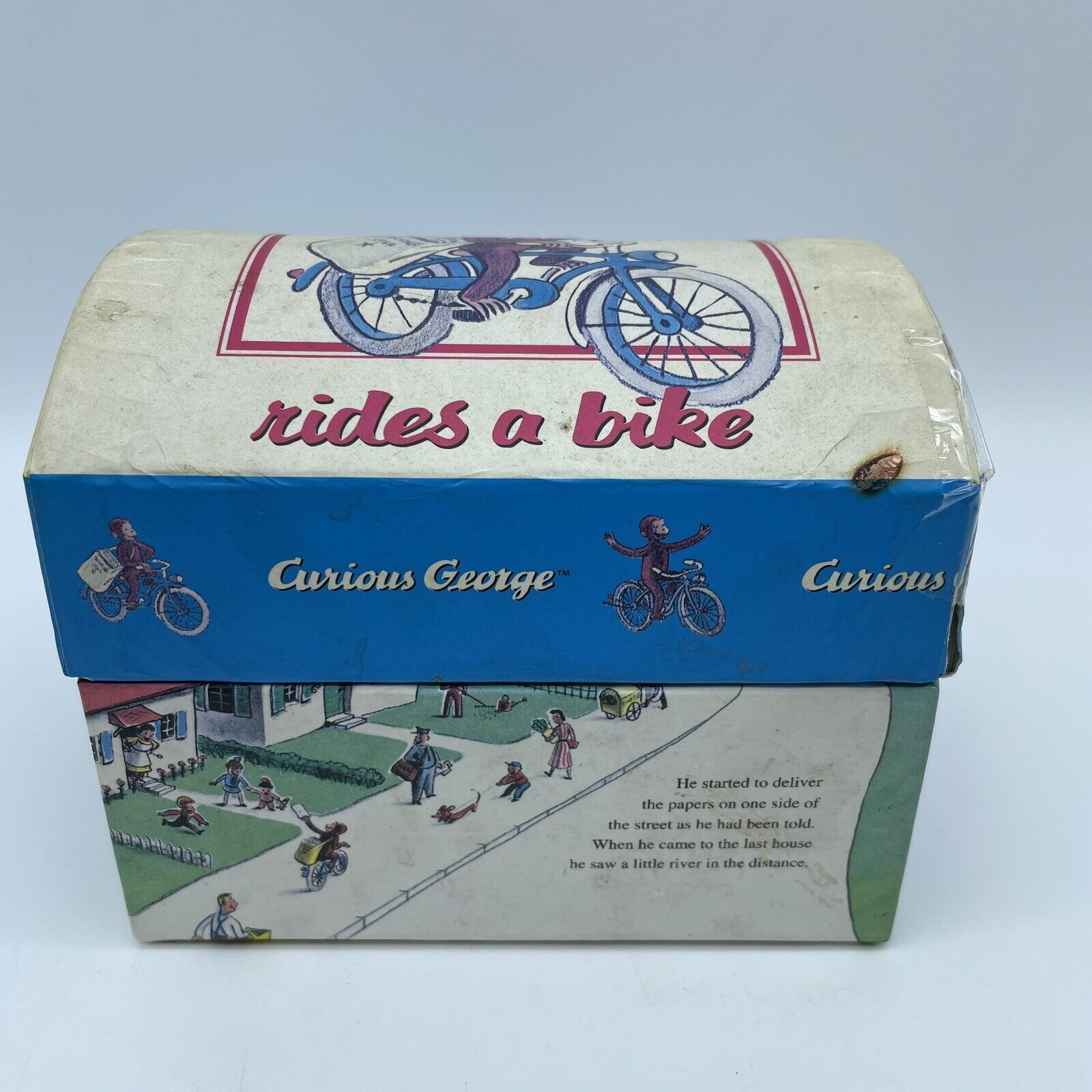 Vintage Curious George Cardboard Recipe Box