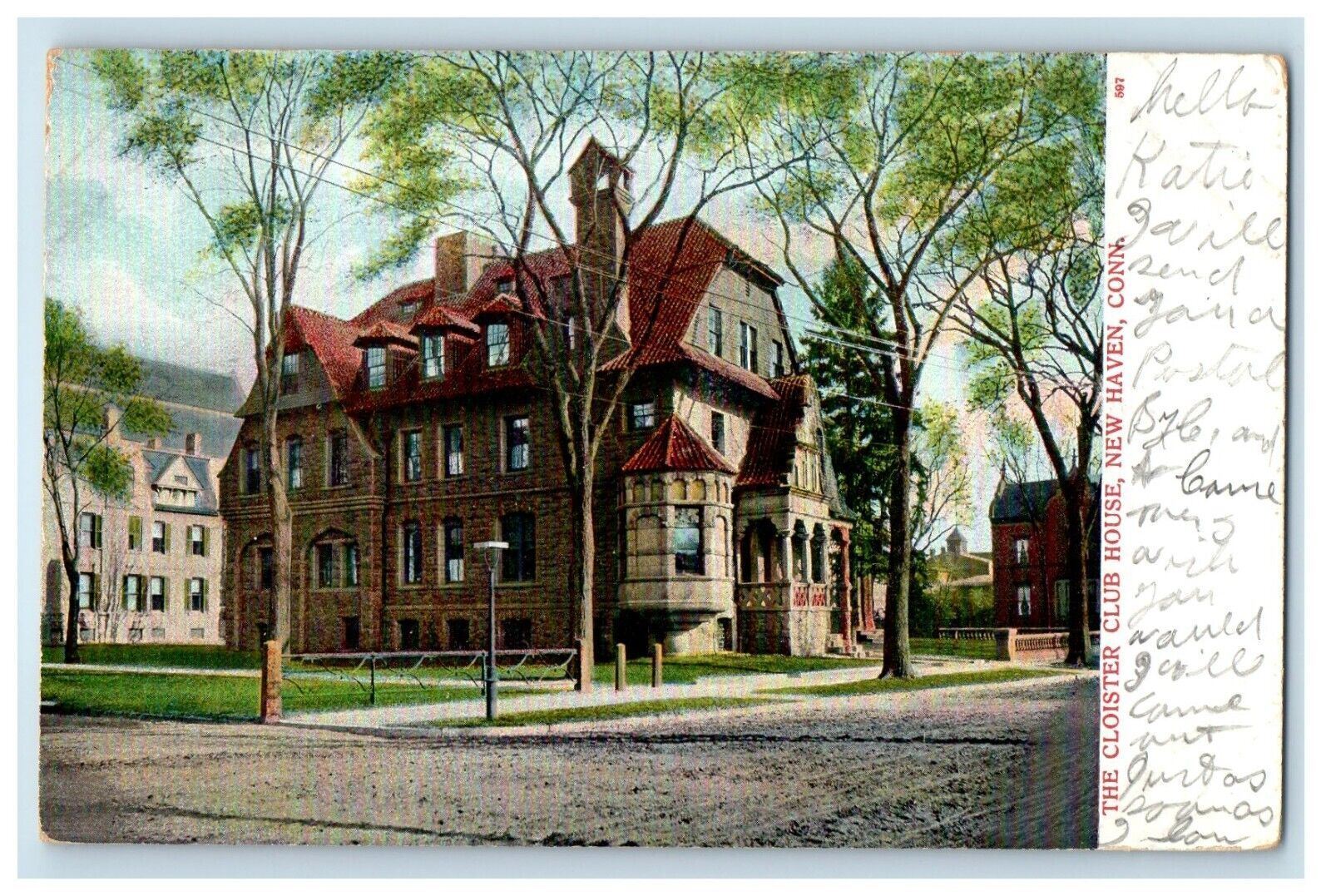 c1905 The Cloister Club House New Haven Connecticut CT Antique Postcard