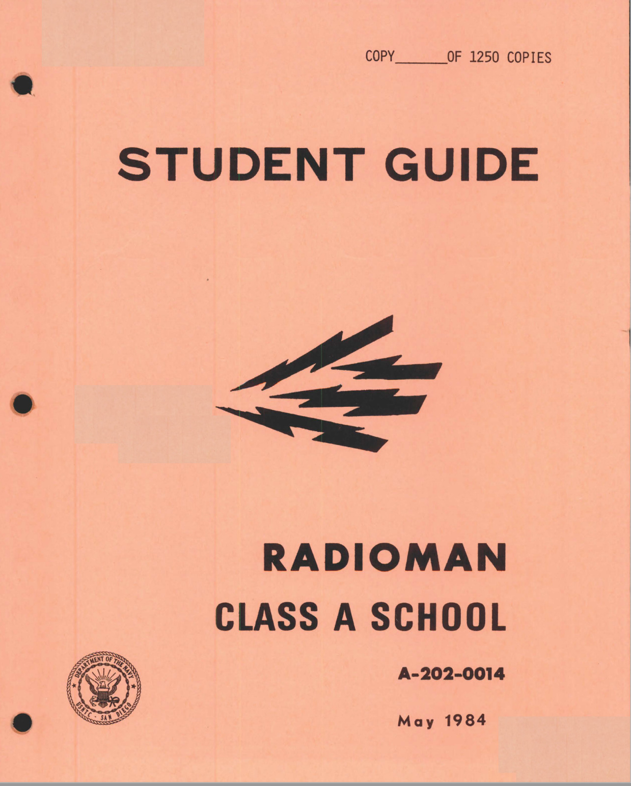 600 page May 1984 Navy Radioman A School Student Guide A-202-0014 Manual on CD
