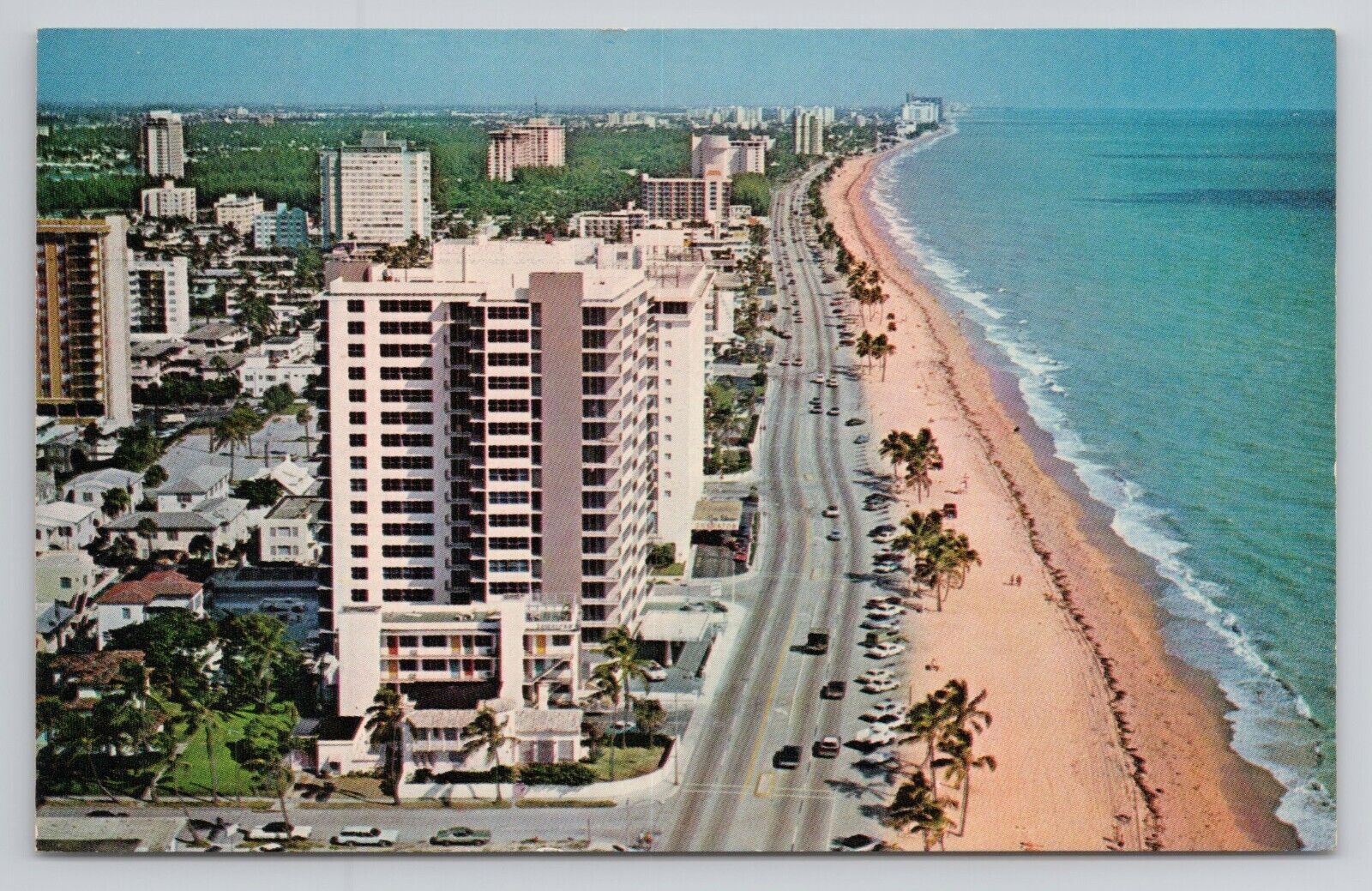 Postcard Fort Lauderdale Beach Looking North Along Florida