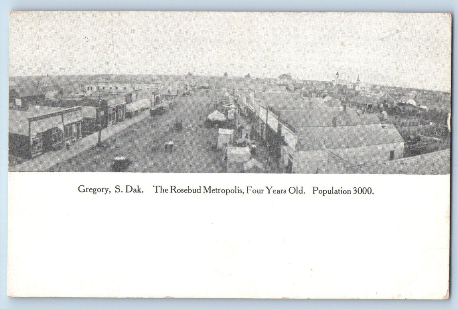 Gregory South Dakota SD Postcard Rosebud Metropolis Four Years Old 1909 Vintage