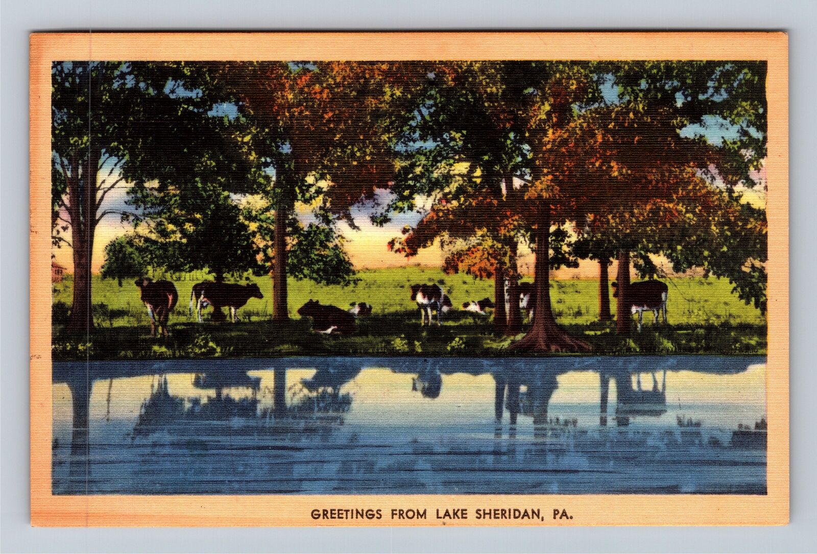 Lake Sheridan PA-Pennsylvania, Scenic Greetings Vintage Souvenir Postcard