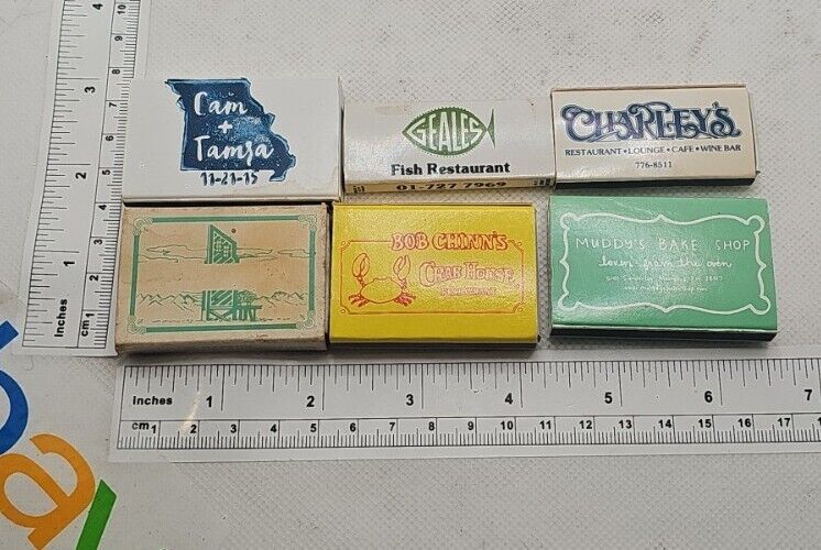 Vintage Matchbox Collectible Ephemera slightly used hotel food lot of 6