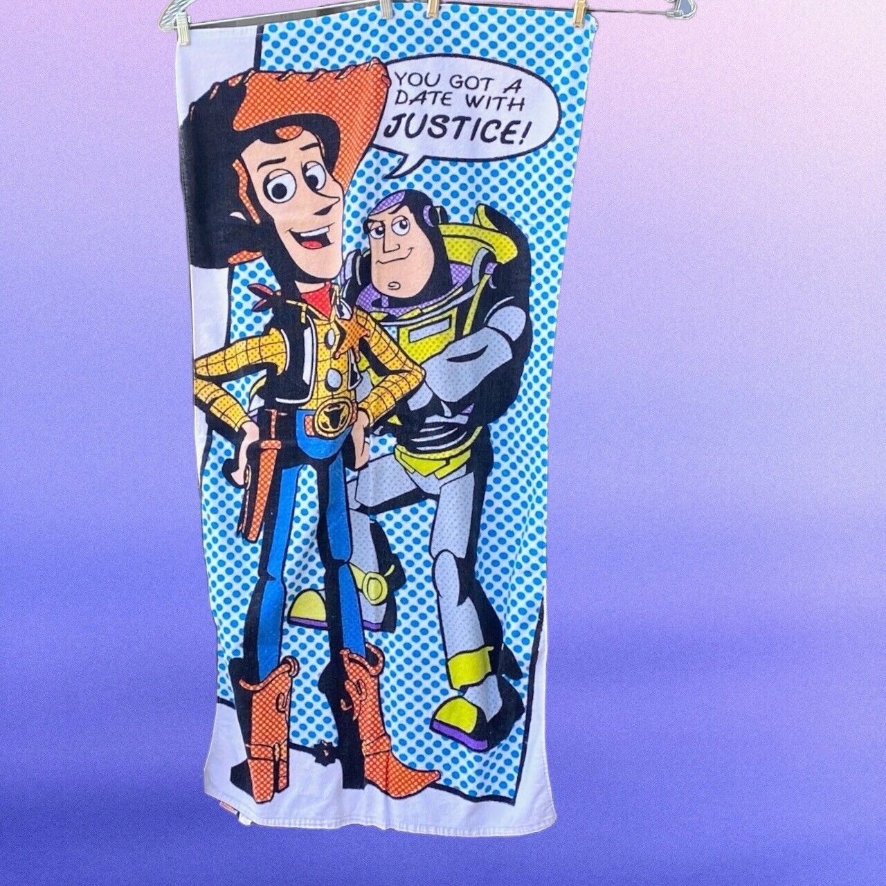 Vintage Toy Story Buzz Woody large Beach Towel