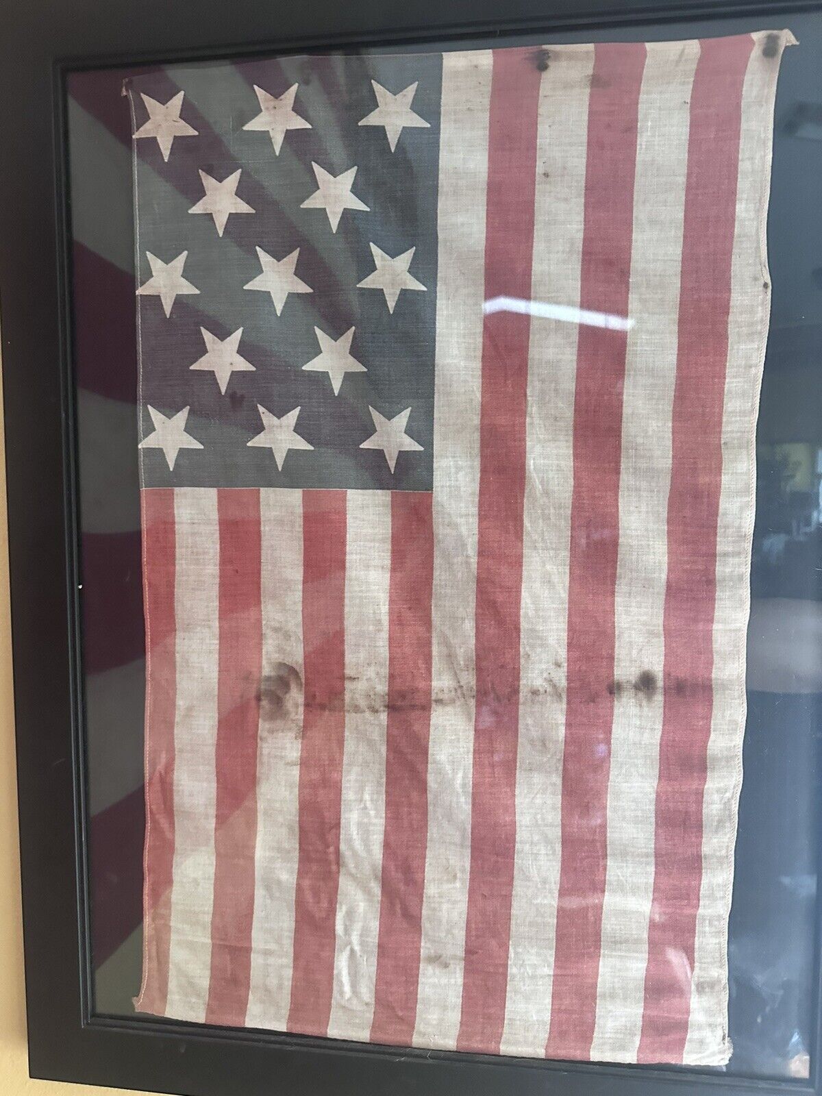 19th Century 13 Star American Parade Flag 24 By 14 Inches