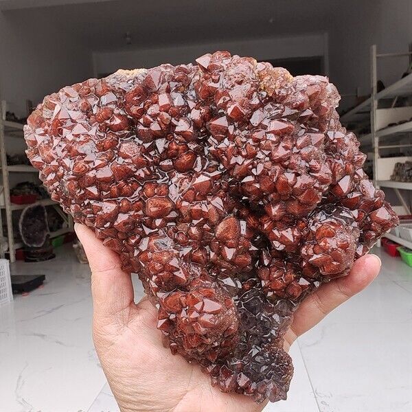 1425g Genuine rare Red Cap Auralite 23 raw cluster Quartz Mineral Specimen