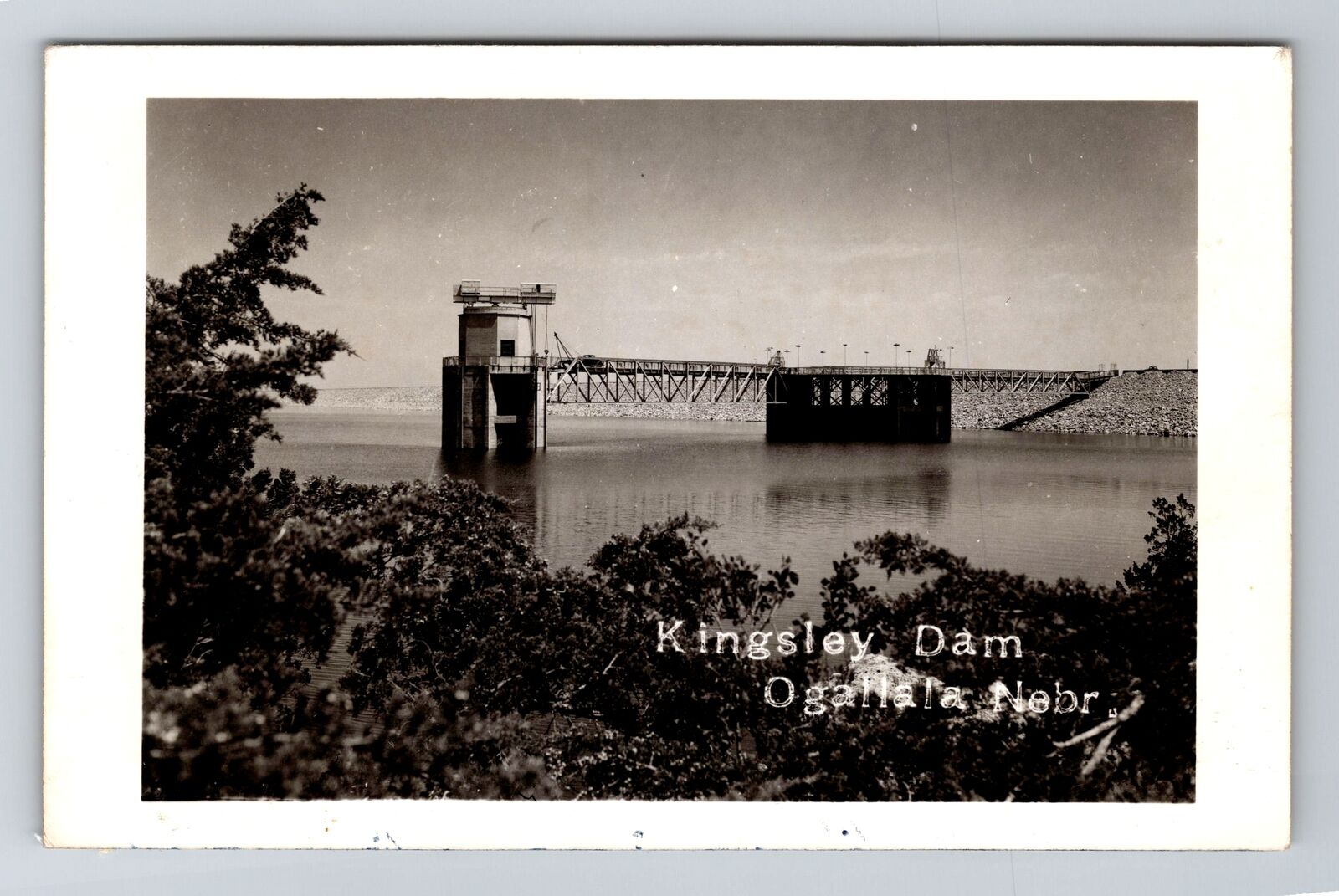 Keith County NE-Nebraska RPPC, Kingsley Dam, Real Photo c1940 Vintage Postcard