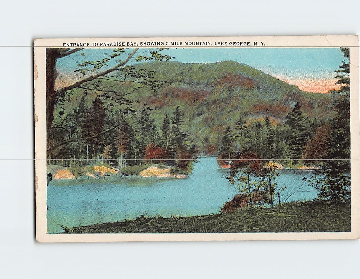Postcard Entrance to Paradise Bay Lake George New York USA