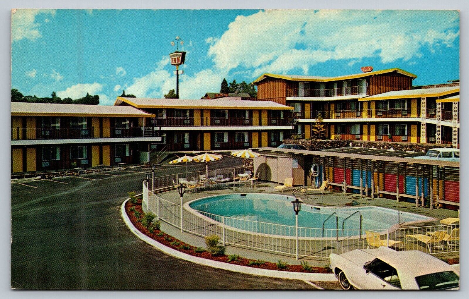 Vintage Postcard Ponderosa Inn Motel Redding, CA MCM Unposted 60s