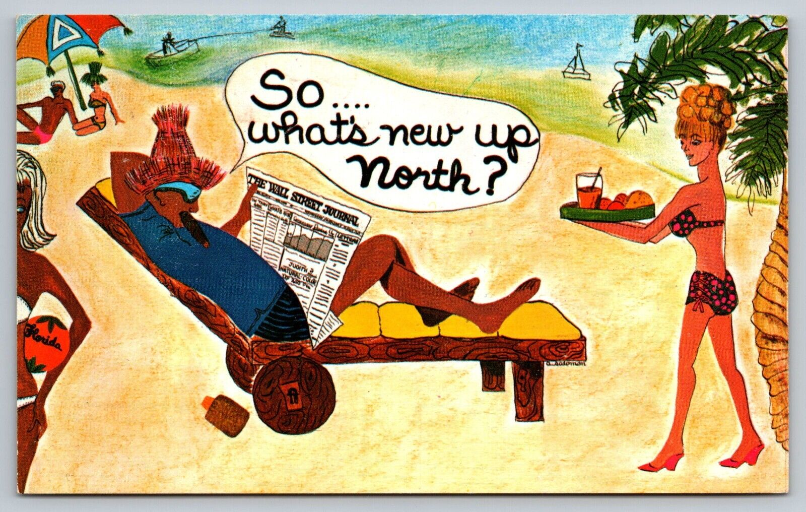Vintage Postcard So, What's New Up North? Cartoon Humorous Postcard 1960's