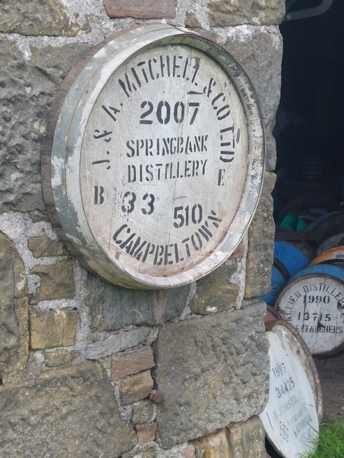 Rare 2007 Springbank Distillery Barrel lid 25