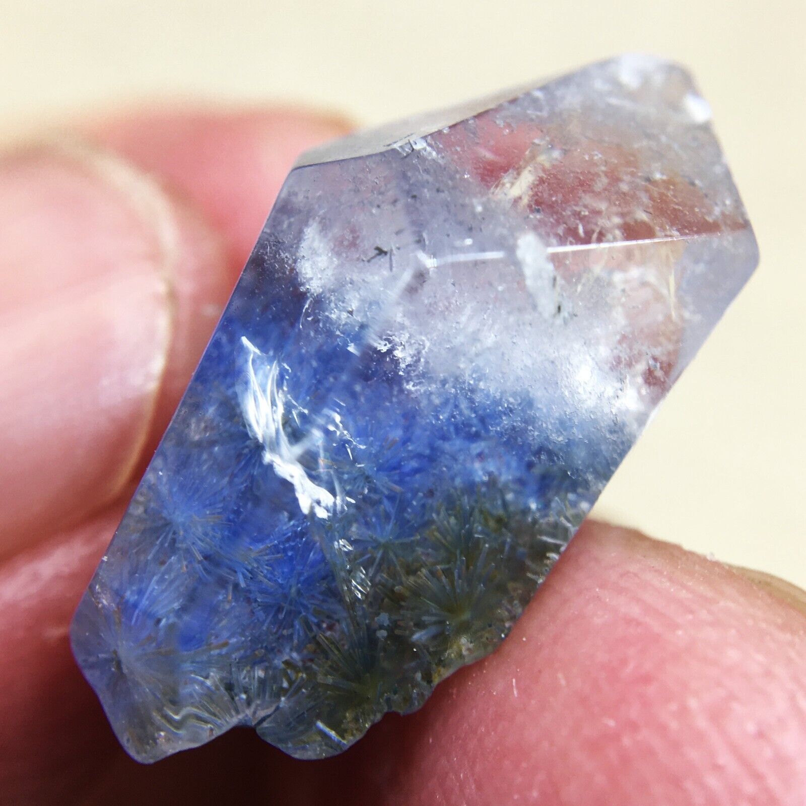 9Ct Very Rare NATURAL Beautiful Blue Dumortierite Quartz Crystal Pendant