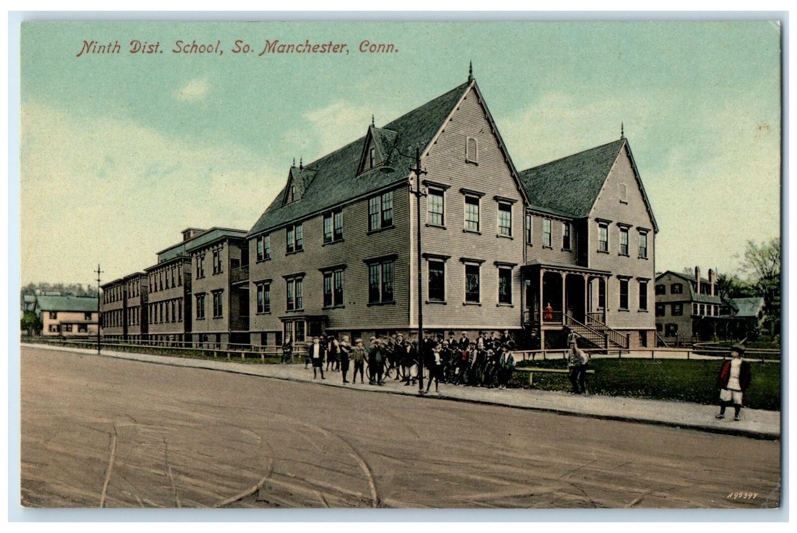 c1910's Ninth District School Exterior South Manchester Connecticut CT Postcard