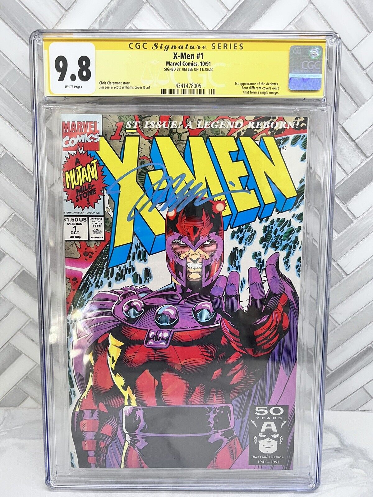 Rare X-Men #1 CGC SS 9.8 Signed by Jim Lee 1991 KEY Issue - Magneto