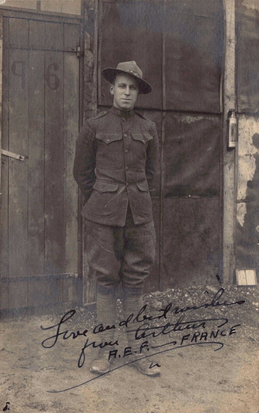VTG RPPC Photo Postcard 1919 Military Soldier in Uniform France