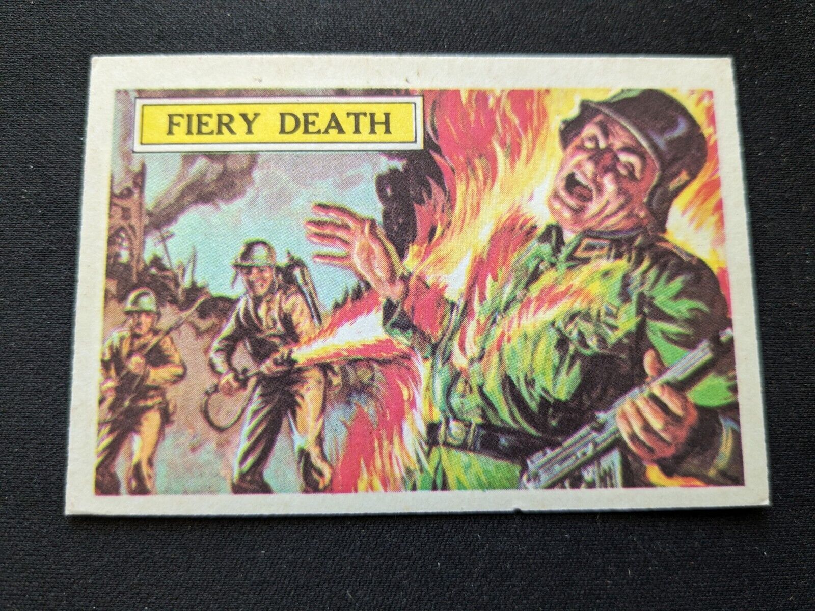 1965 A&BC Battle Card # 42 Fiery Death (VG/EX)
