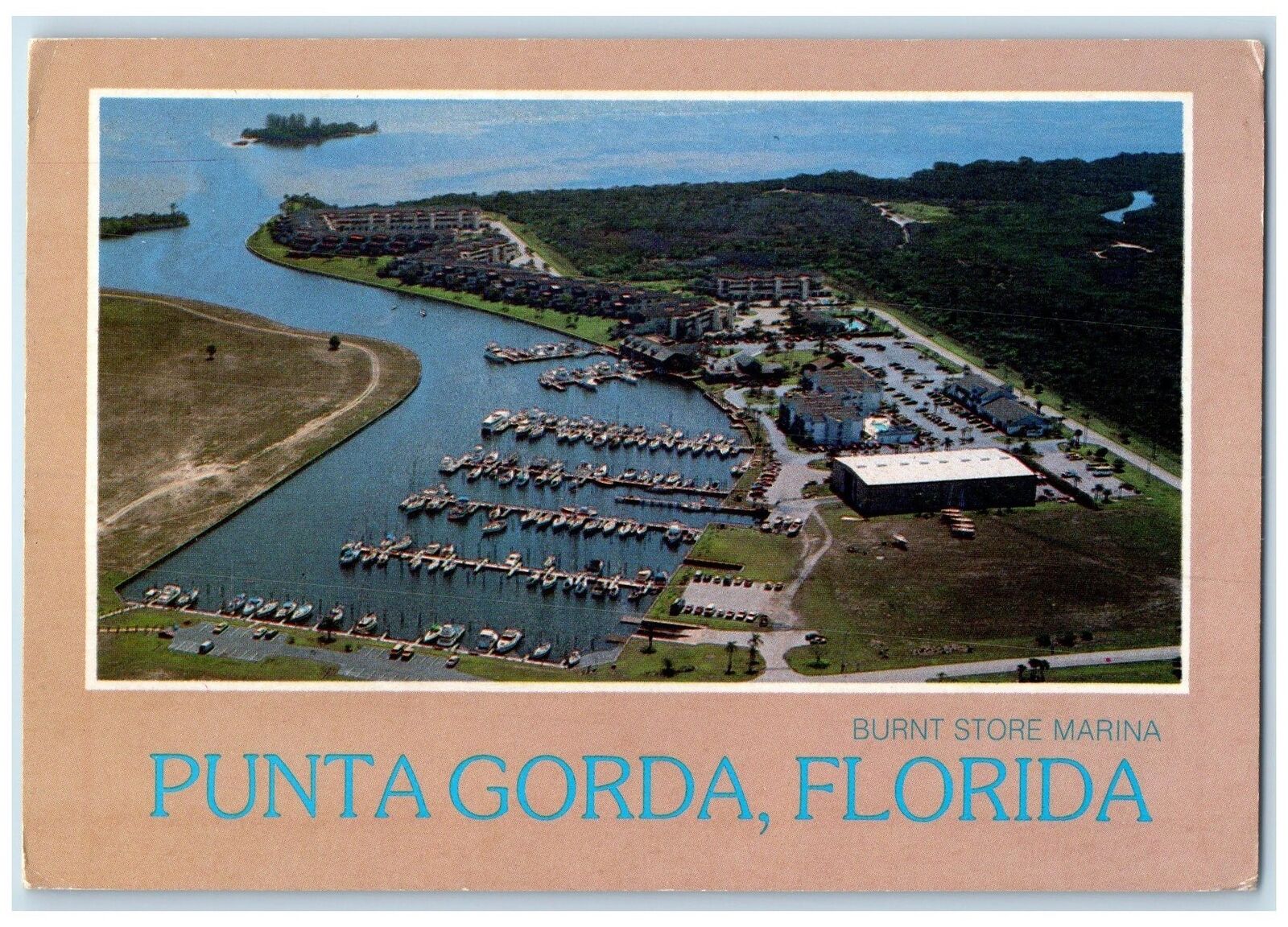 1988 Burnt Store Marina Aerial Panoramic View Punta Gorda Florida FL Postcard