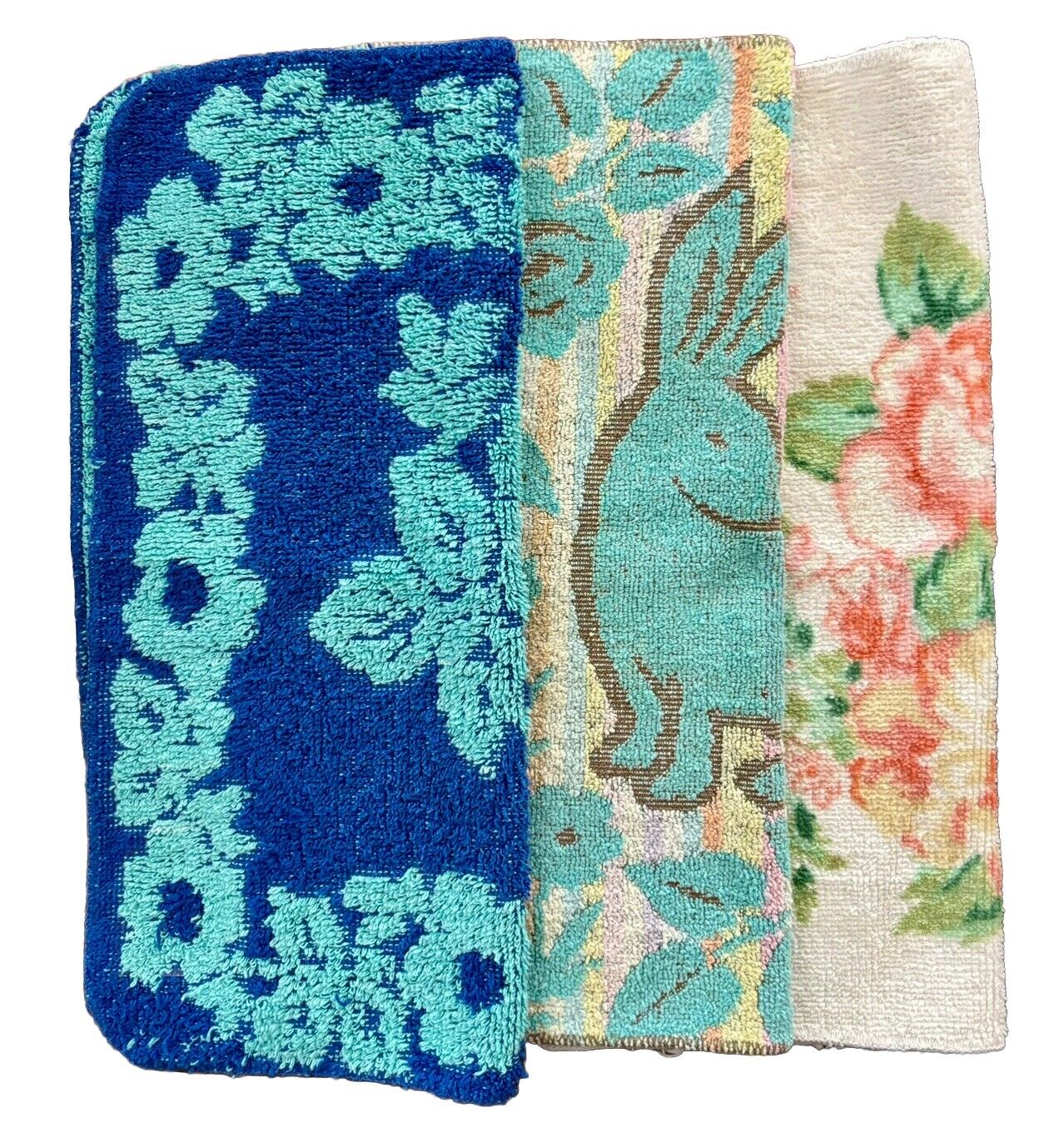 Vintage Washcloths Floral Towels 3-Piece Utica & Fashion Manor