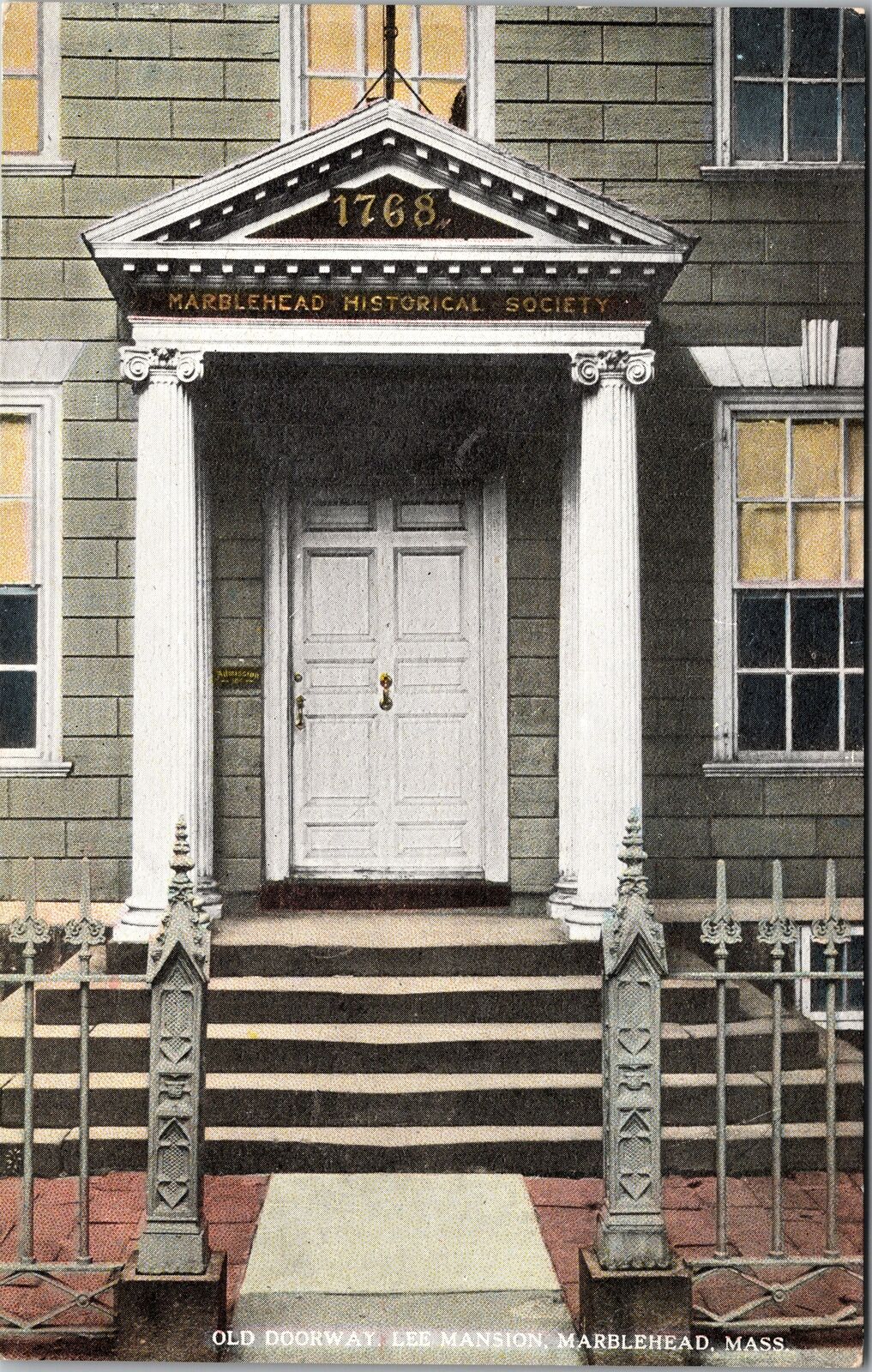 Marblehead MA-Massachusetts, Old Doorway, Lee Mansion, Vintage Postcard