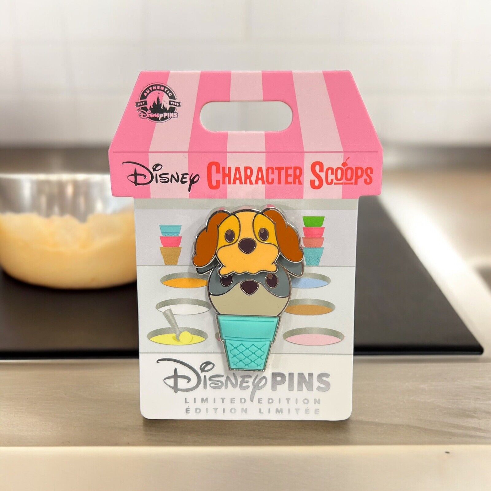 Disney Parks Lady & Tramp Character Scoops Ice Cream Trading Pin LE 4000 - NEW