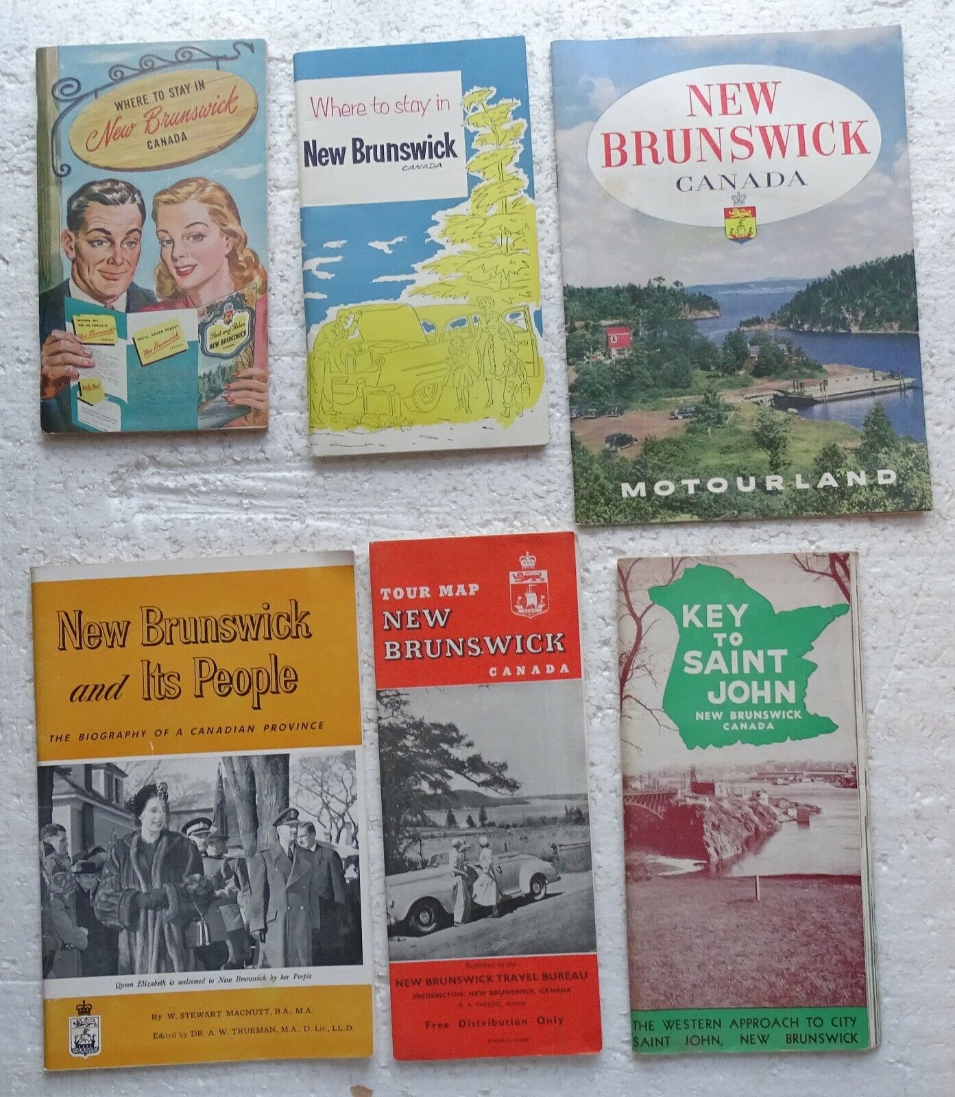 New Brunswick Canada 1950\'s Ephemera (6 items) Travel Brochures, Maps, etc. 