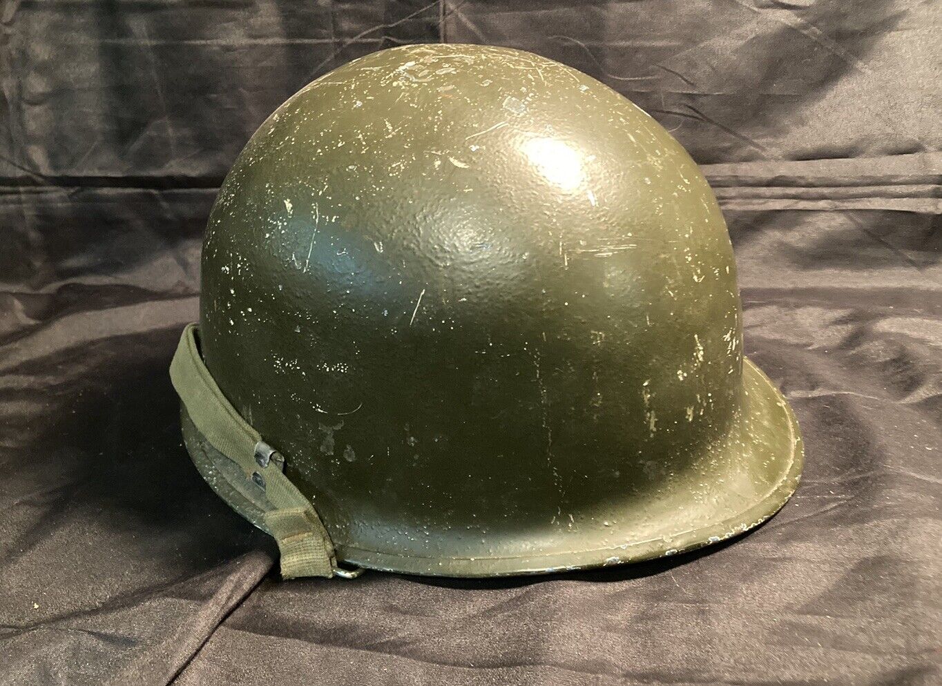 US Army WW2/Korea M1 Helmet Shell W/ Rear Seam/Swivel Bale US Military Vintage